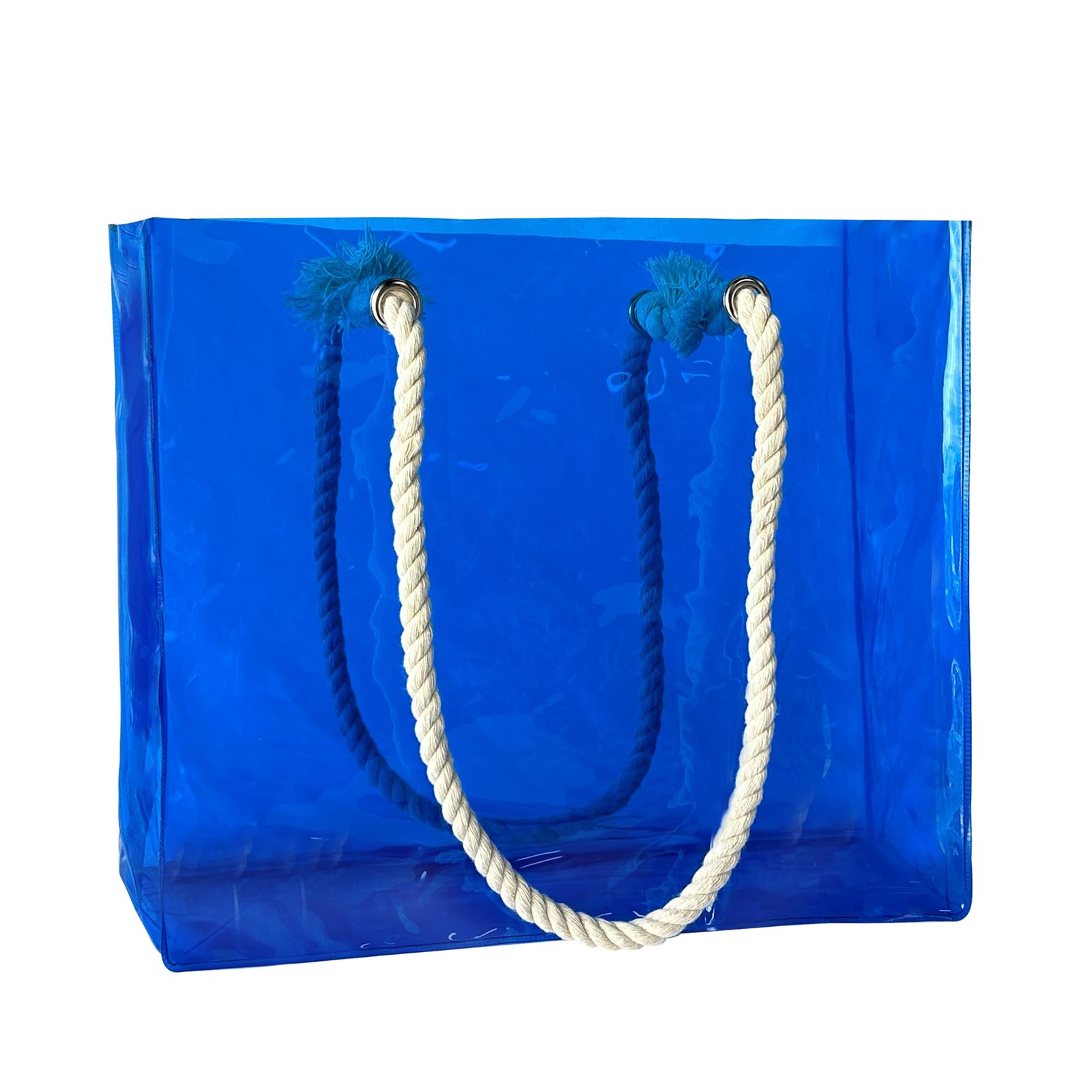 Clear Tote Bag Rope Handles 15.75×3.94×11.81 Inch Waterproof PVC Sandproof