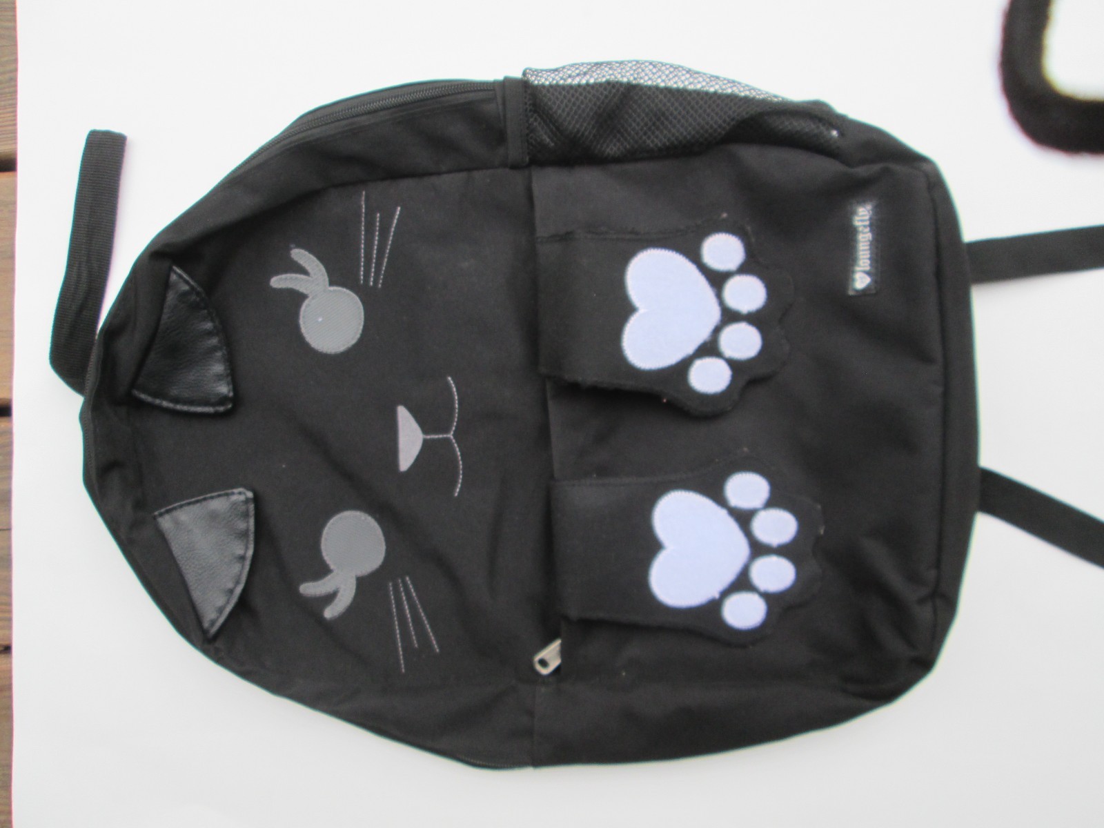 Loungefly Peek a Boo Kitty Cat Backpack Faux Leather Ears 15″ x 18″