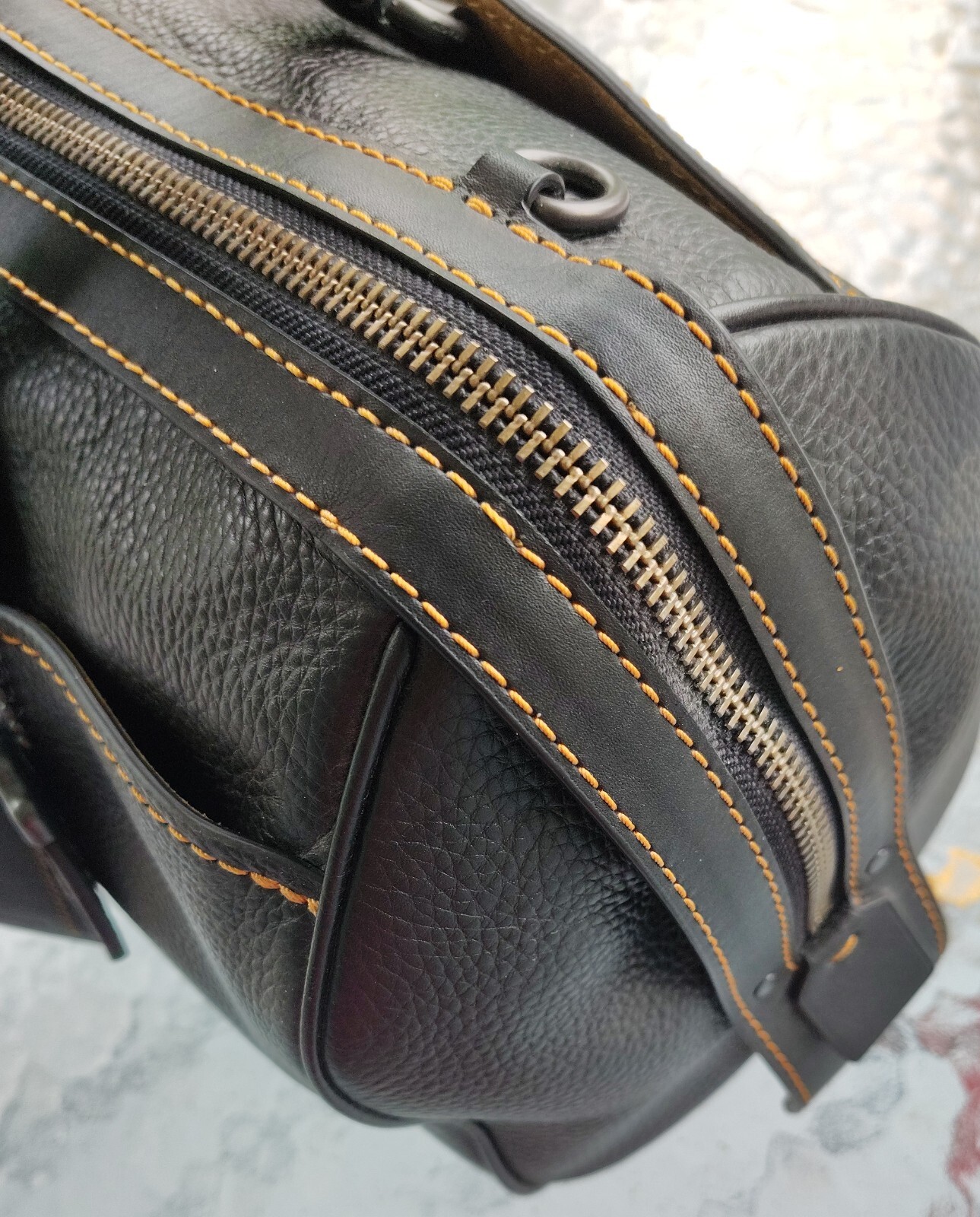 Coach 1941 LARGE 58689 Rogue 26 Black Leather Satchel with Exotic Trim