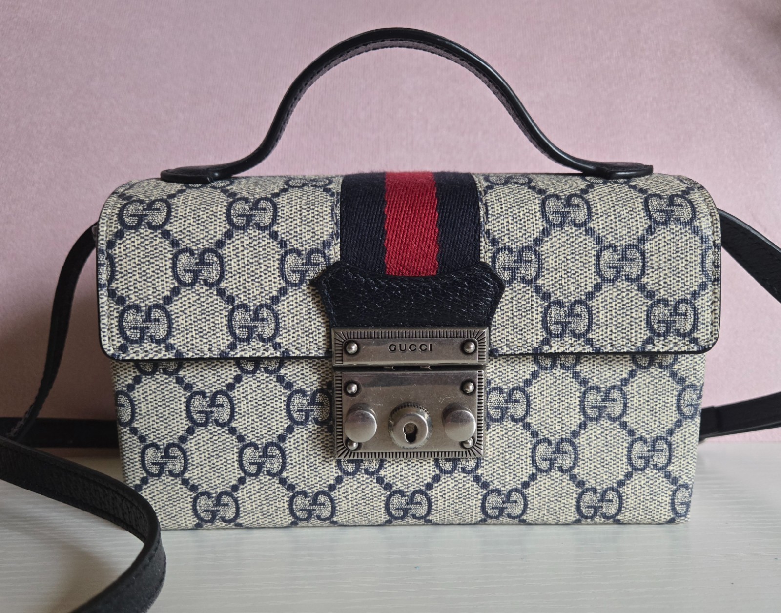 Gucci Padlock Canvas Bag Box Bag Shoulder Crossbody Bag Mini Women’s 7x2x4 in