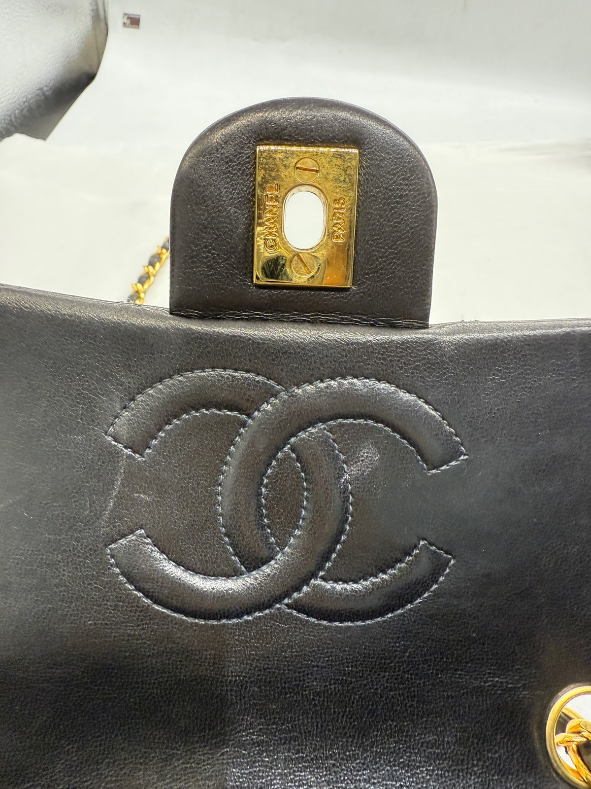 Chanel Caviar Black Leather Classic Chain Flap Crossbody Shoulder Bag