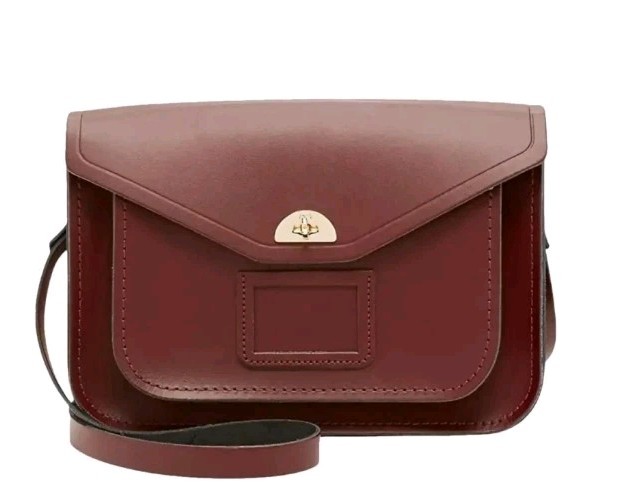 Cambridge Satchel Company Crossbody Bag – Burgubdy Leather 12 in x 8