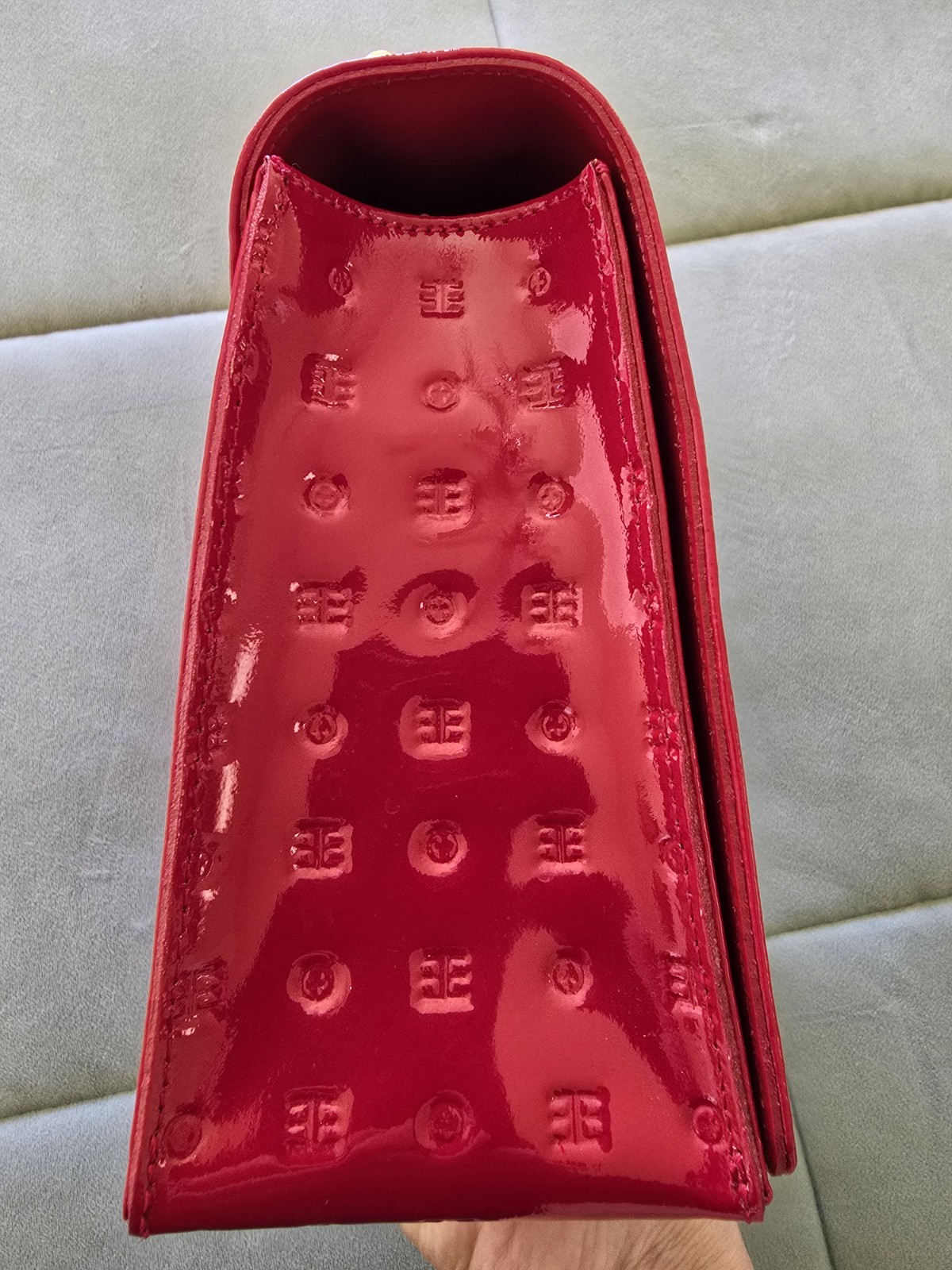 Arcadia Italy Laila Red Patent Leather Crossbody Bag with Adjustable Strap