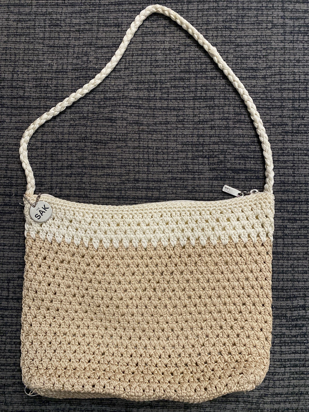the Sak vintage tan and cream all around shoulder bag/tote