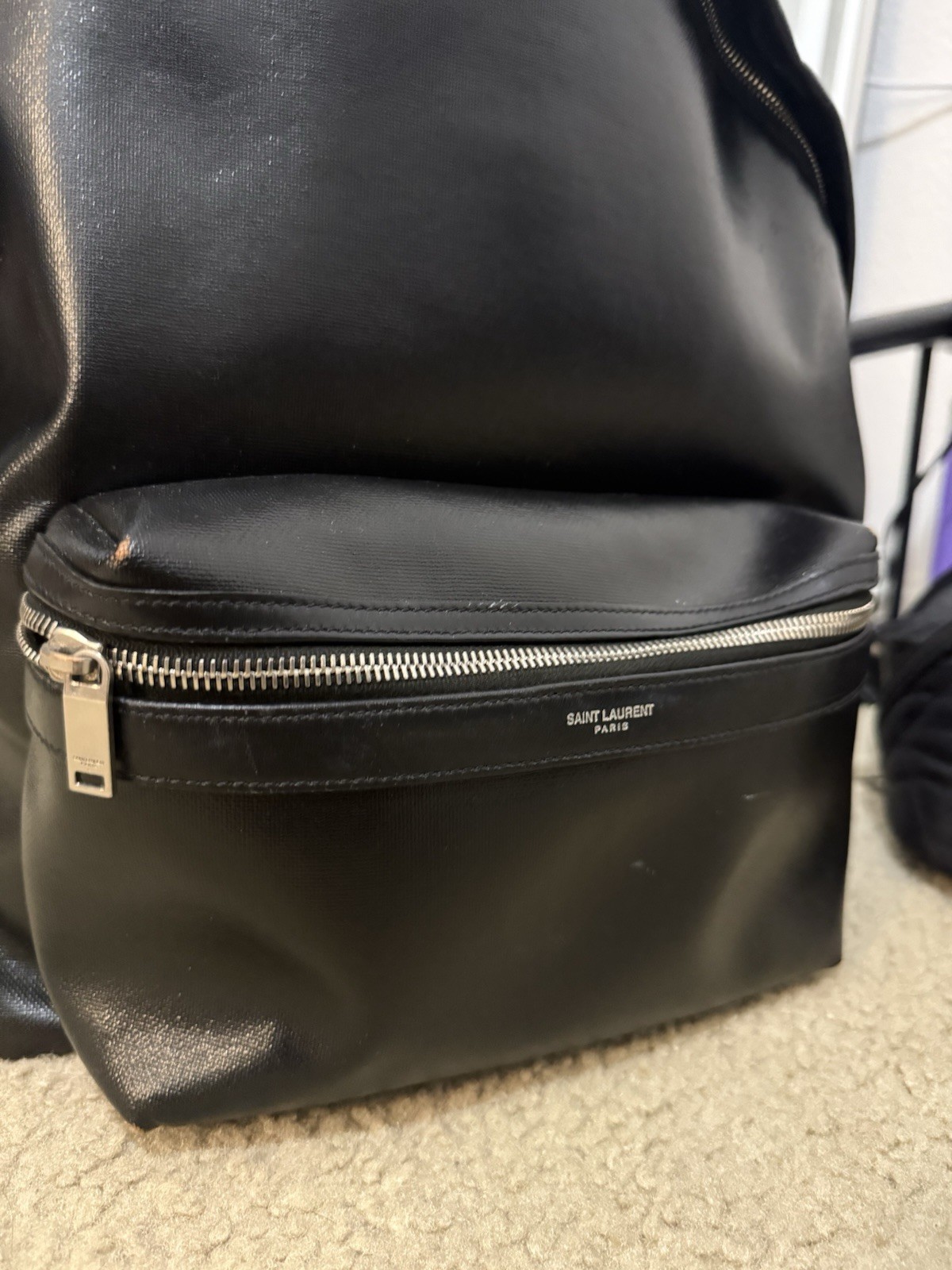 Saint Laurent Paris City Leather Backpack