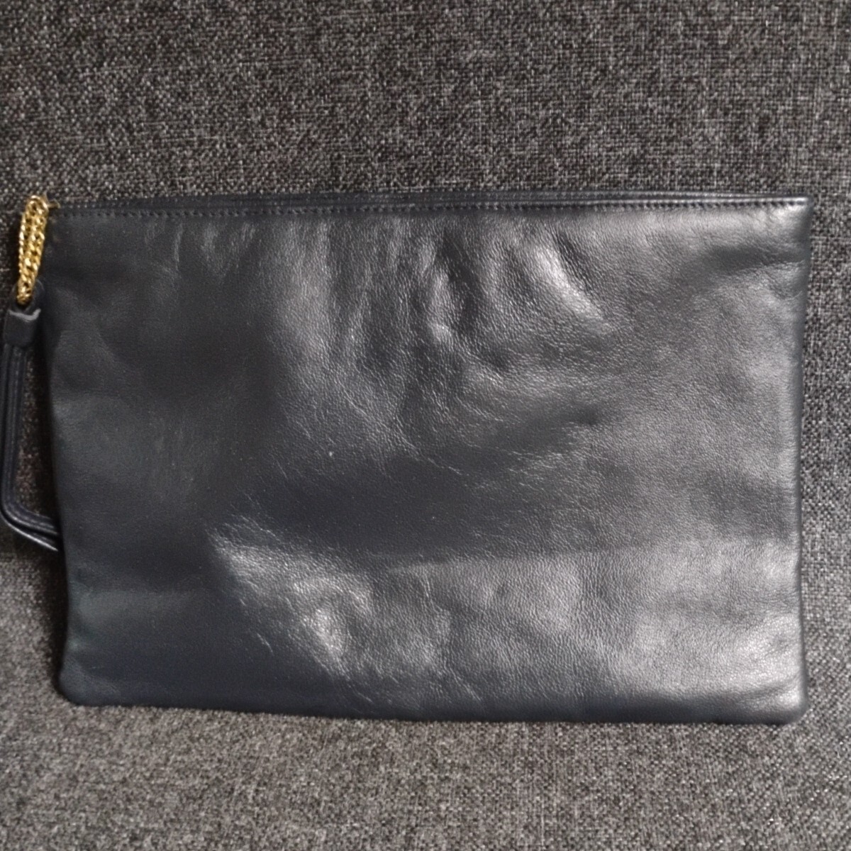 Vintage Navy Leather Clutch Purse Bag Ruth Saltz ON TREND