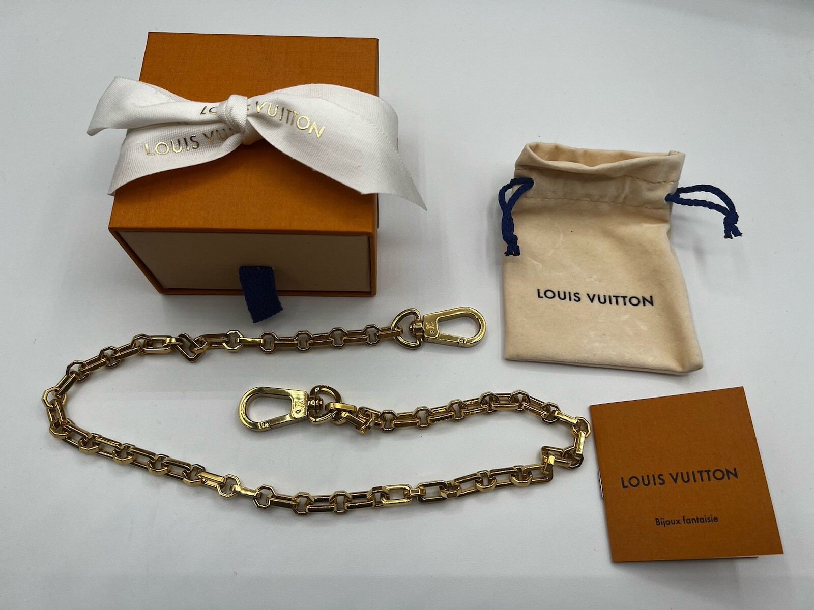 Exclusive Louis Vuitton – Loop Hobo Strap Metal Gold Purse Handbag Chain