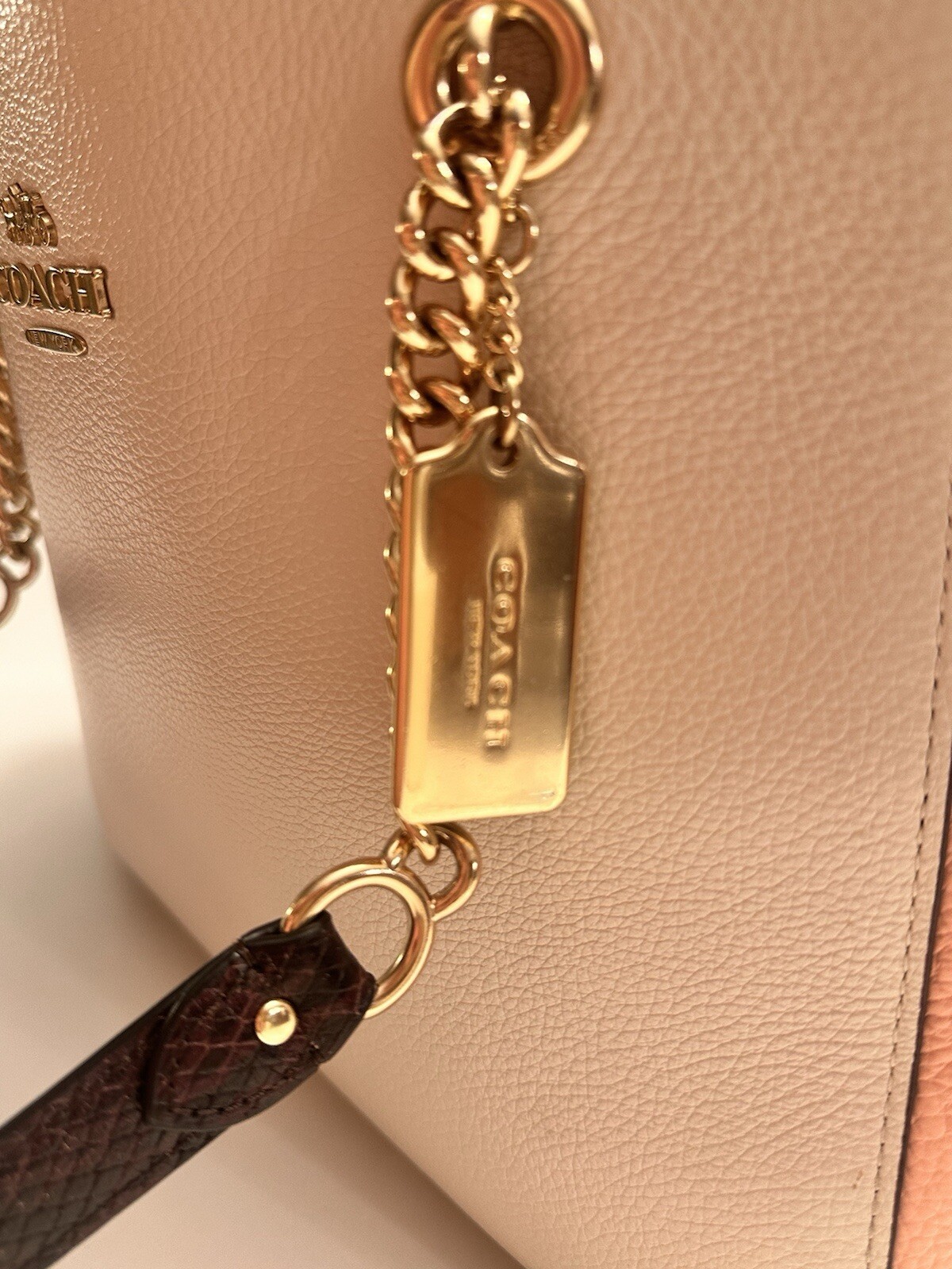Authentic Coach Colorblock Cammie Chain Tote