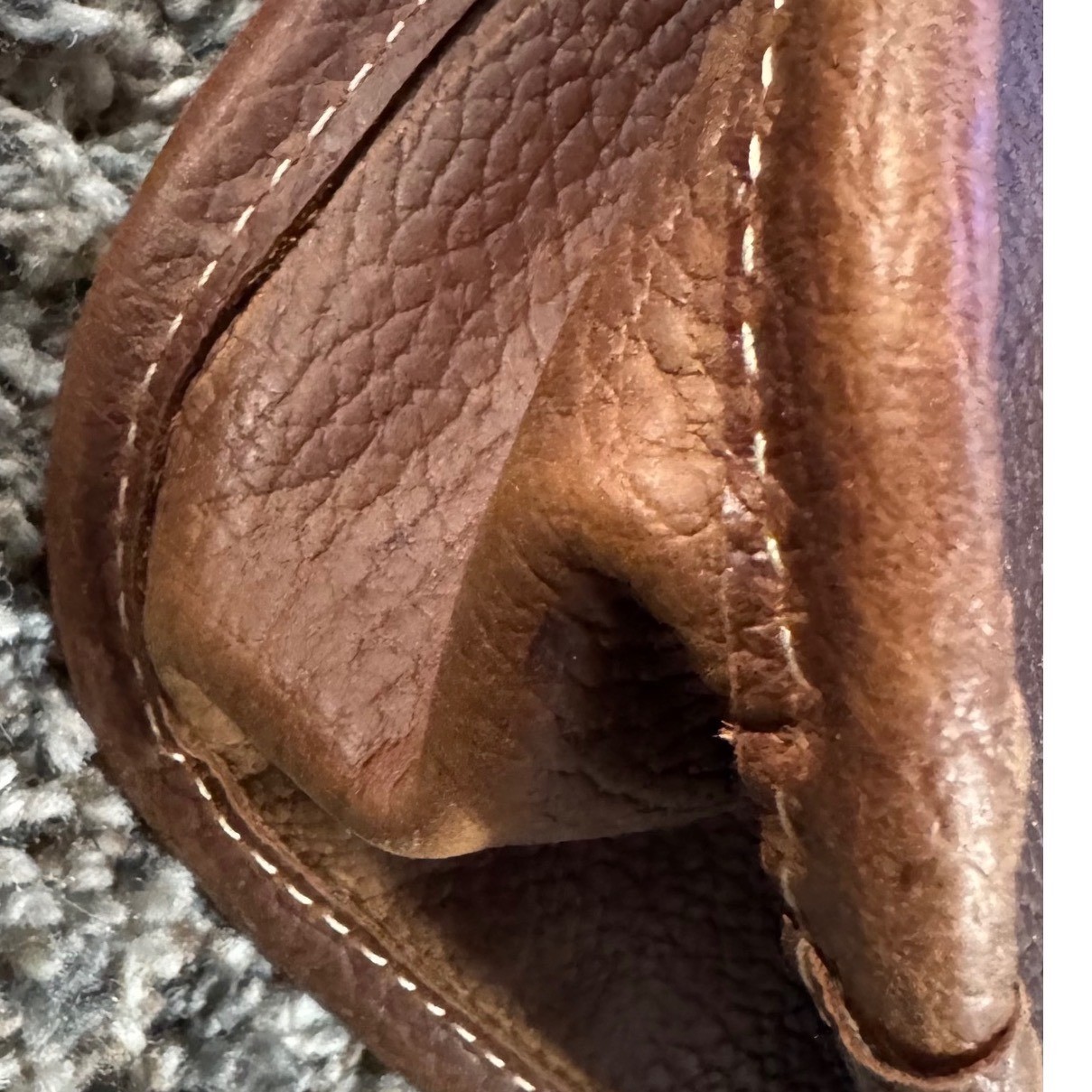 Vintage Brown Leather Calf Hair on Hide Messenger bag 11x12x3″ EUC Made in USA