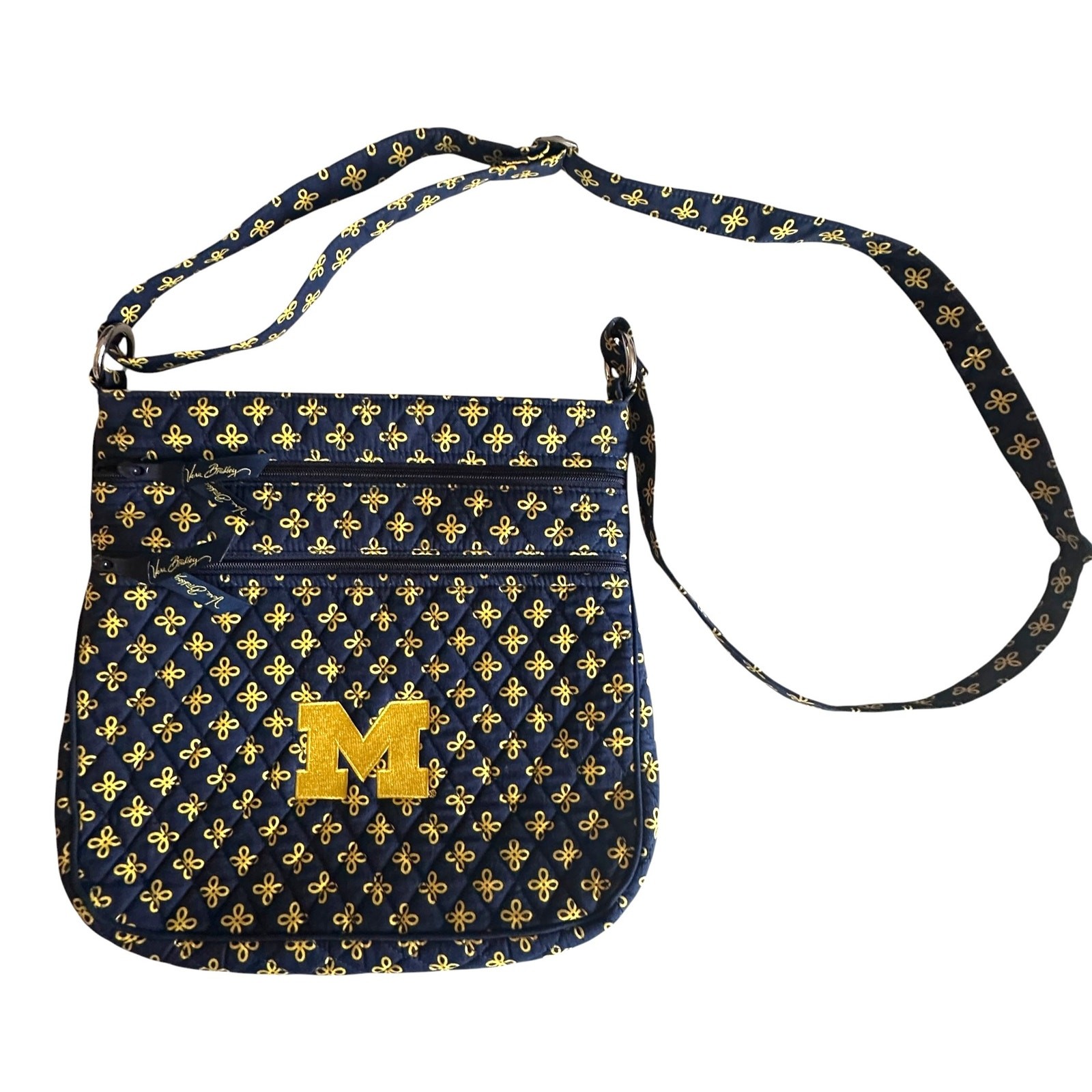 Vera Bradley NWOT Triple Zip Hipster Bag Michigan Wolverines University Purse