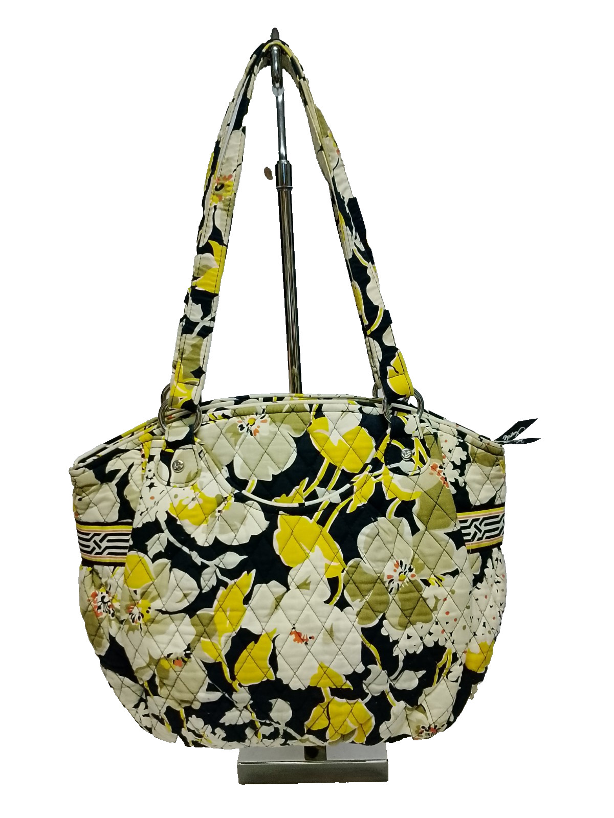 Vera Bradley Retired DOGWOOD Glenna Satchel Bag Handbag Purse Gold Yellow Black