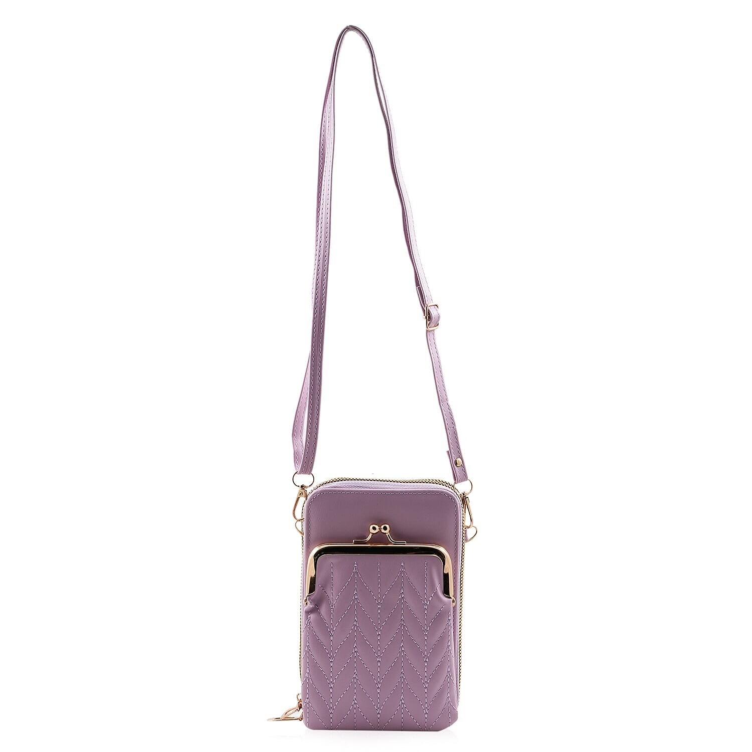 La Marey Purple Faux Leather Crossbody Cell Phone Bag