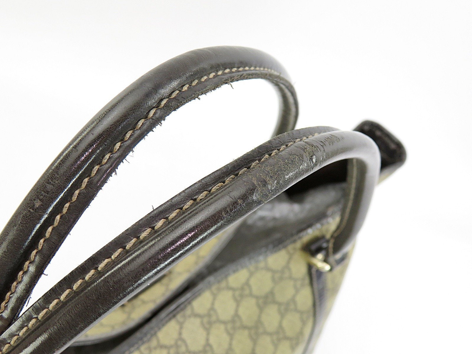 Auth GUCCI Brown GG PVC Canvas and Leather Supreme Tote Bag Purse #63254A