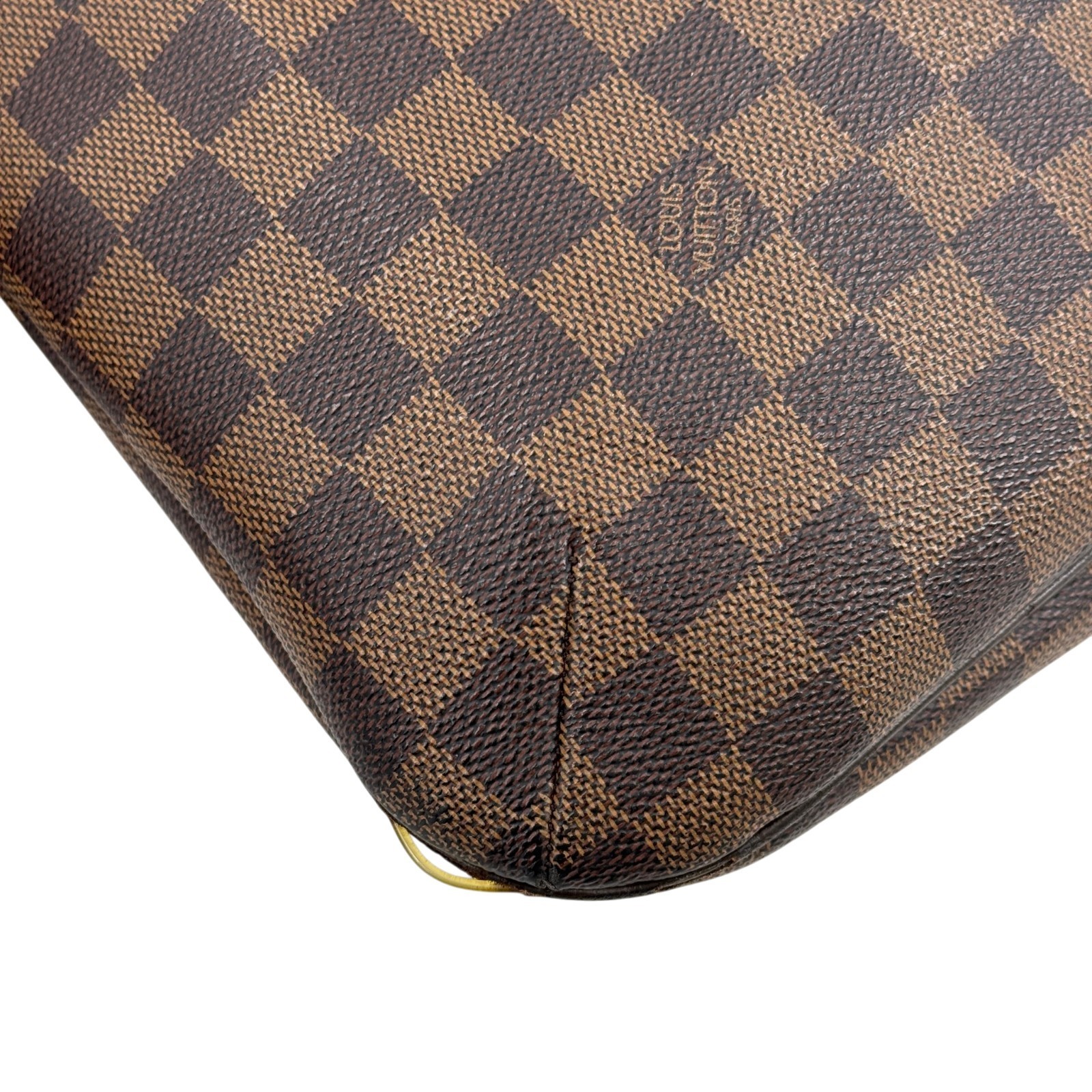 LOUIS VUITTON Bloomsbury PM Damier Ebene Canvas Brown Zip Shoulder Bag N42251