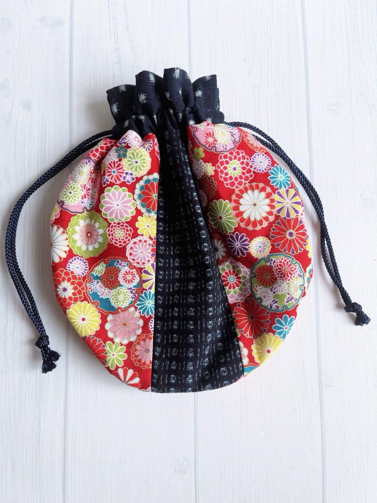Kimono Mini Pouch, drawstring Pouch, Kimono Patchwork Bag Organizer,
