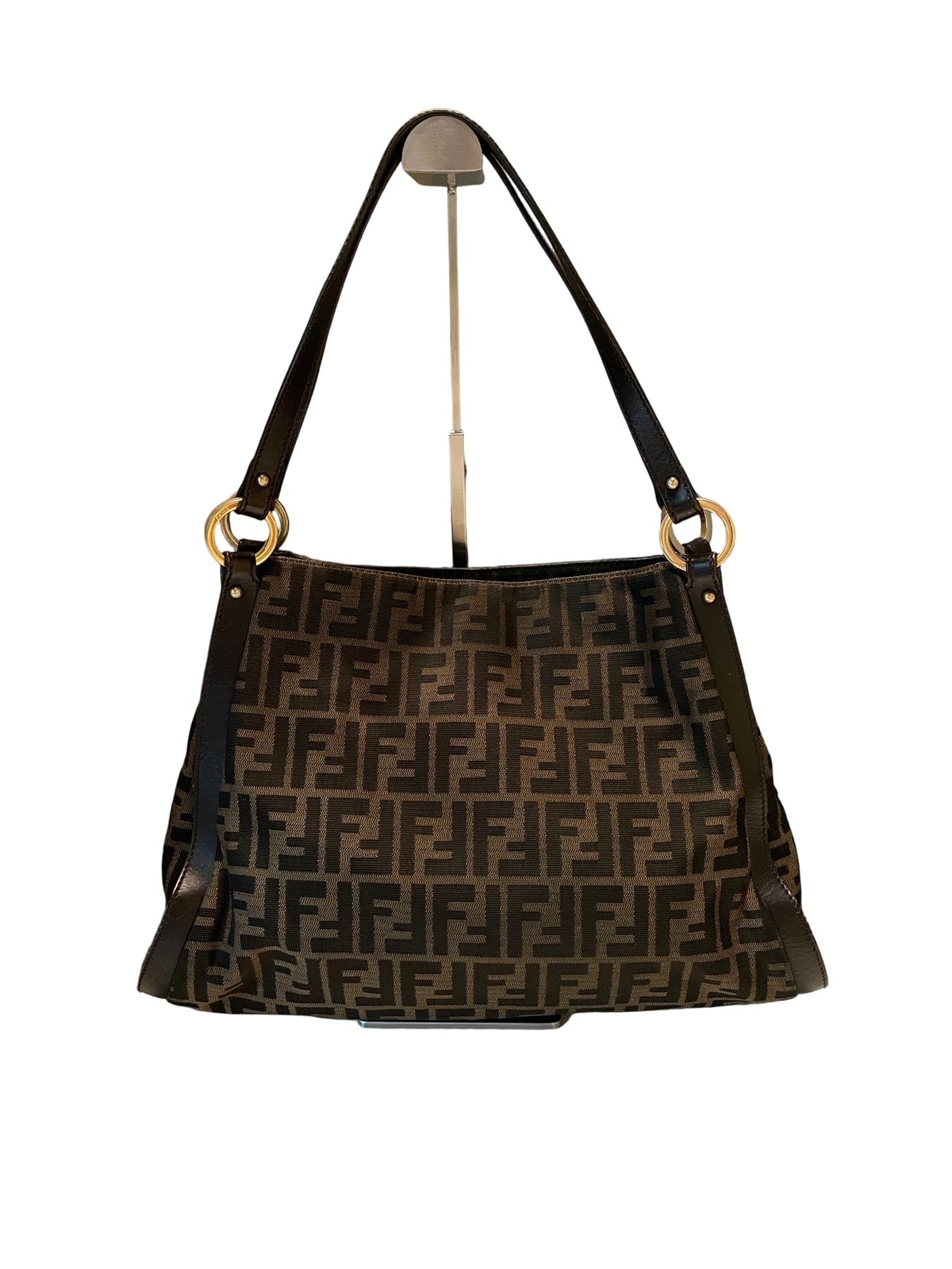 Fendi Zucca FF Canvas Brown Large Tote Bag