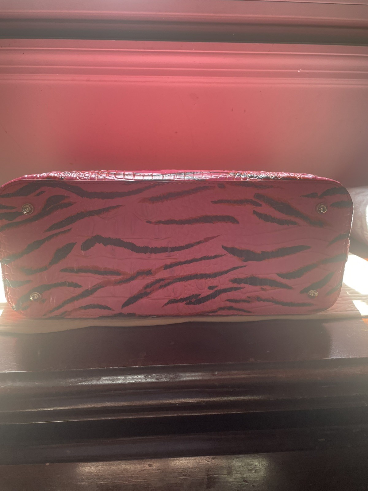 Brahmin Melbourne Medium Asher Tote Pink Feline Leather NWT Retired Rare