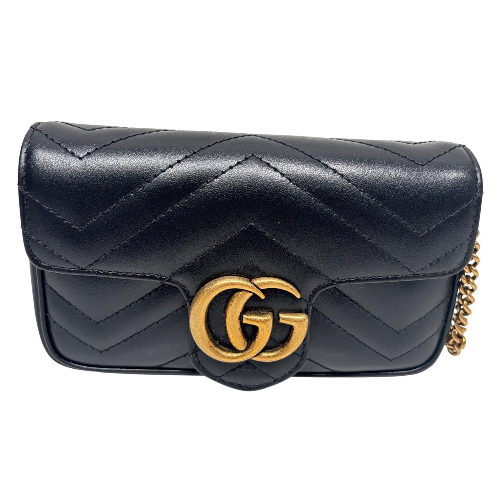 Gucci 476433 GG Marmont Matelassé Super Mini Bag – 6.75″ x 4″ x 1.75″ – 6737