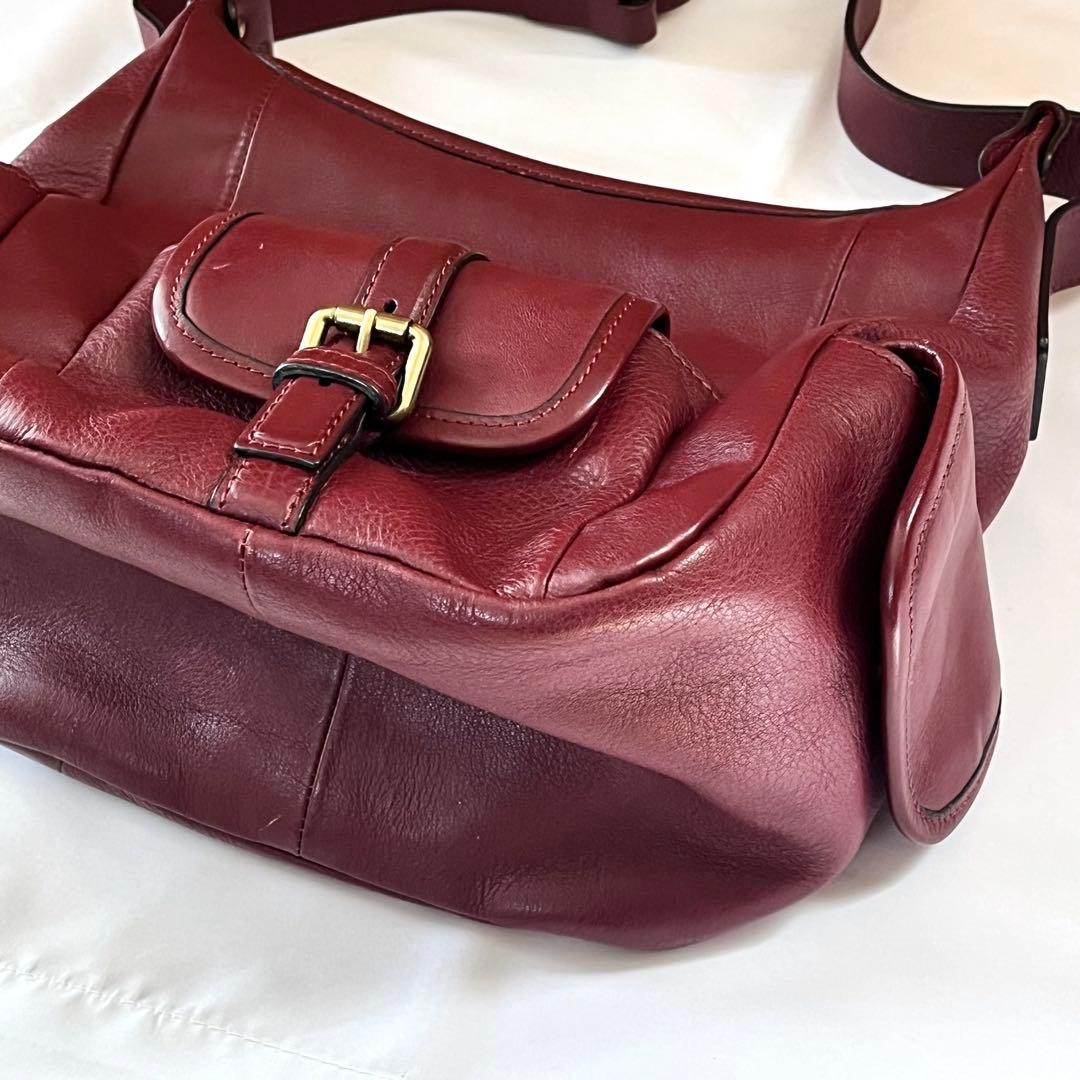 Chloe leather shoulder bag burgundy 24×22cm Authentic Designer Luxury Iconic
