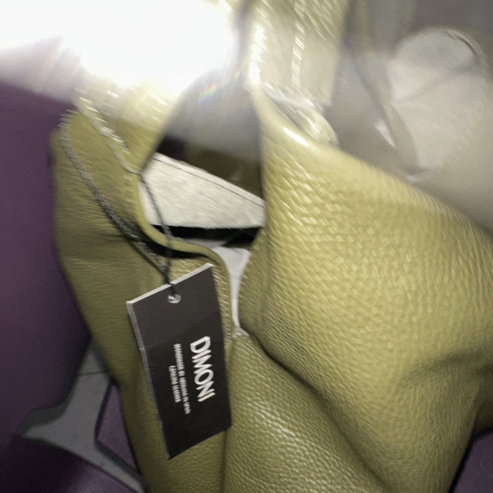 Dimoni X-Large Leather Slouch Purse AL003 Avo (olive Green) W/Pouch Spain BNWT