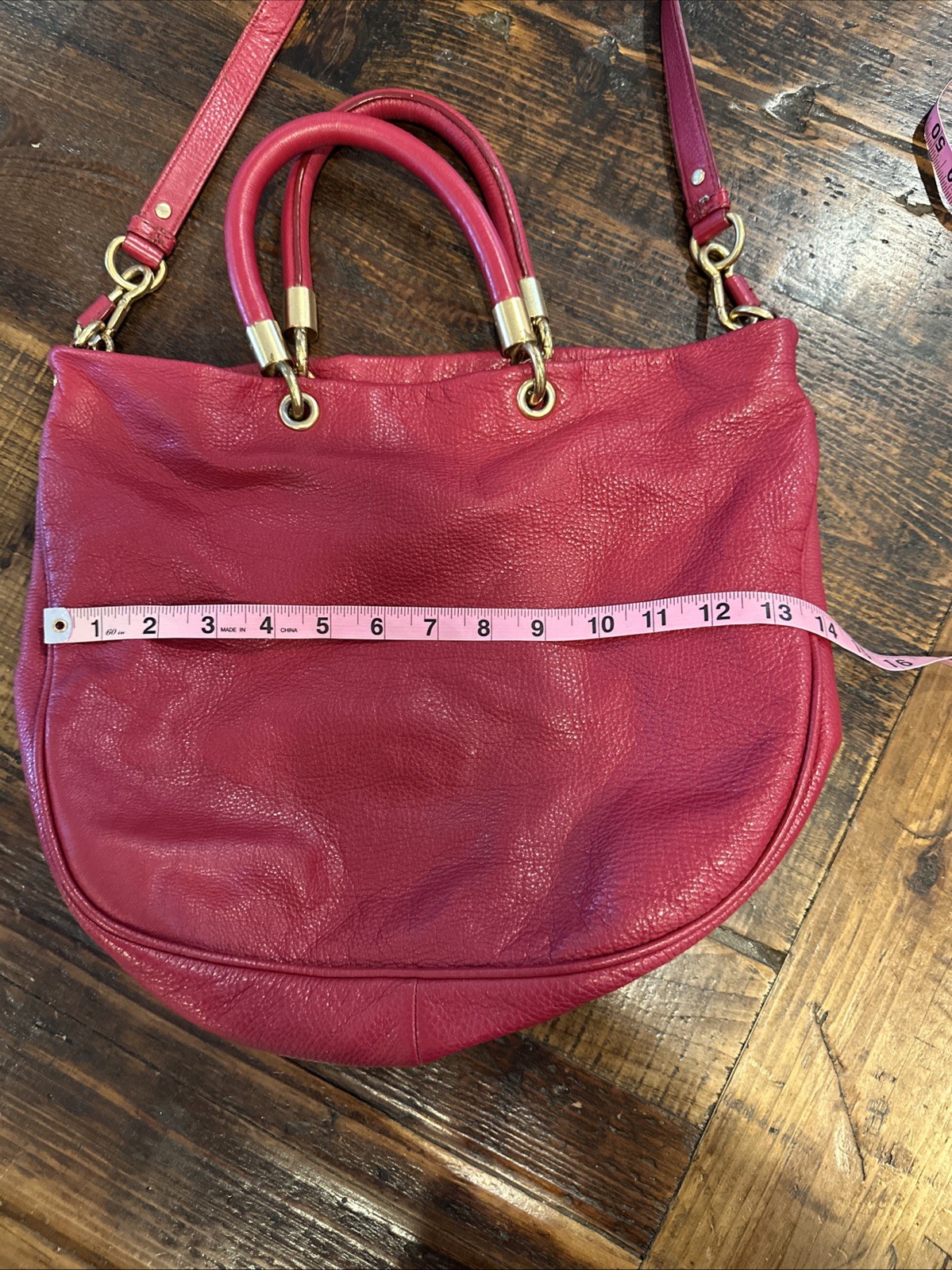 MARC BY MARC JACOBS Too Hot to Handle MINI Shopper Leather Pink/Red Tote Bag