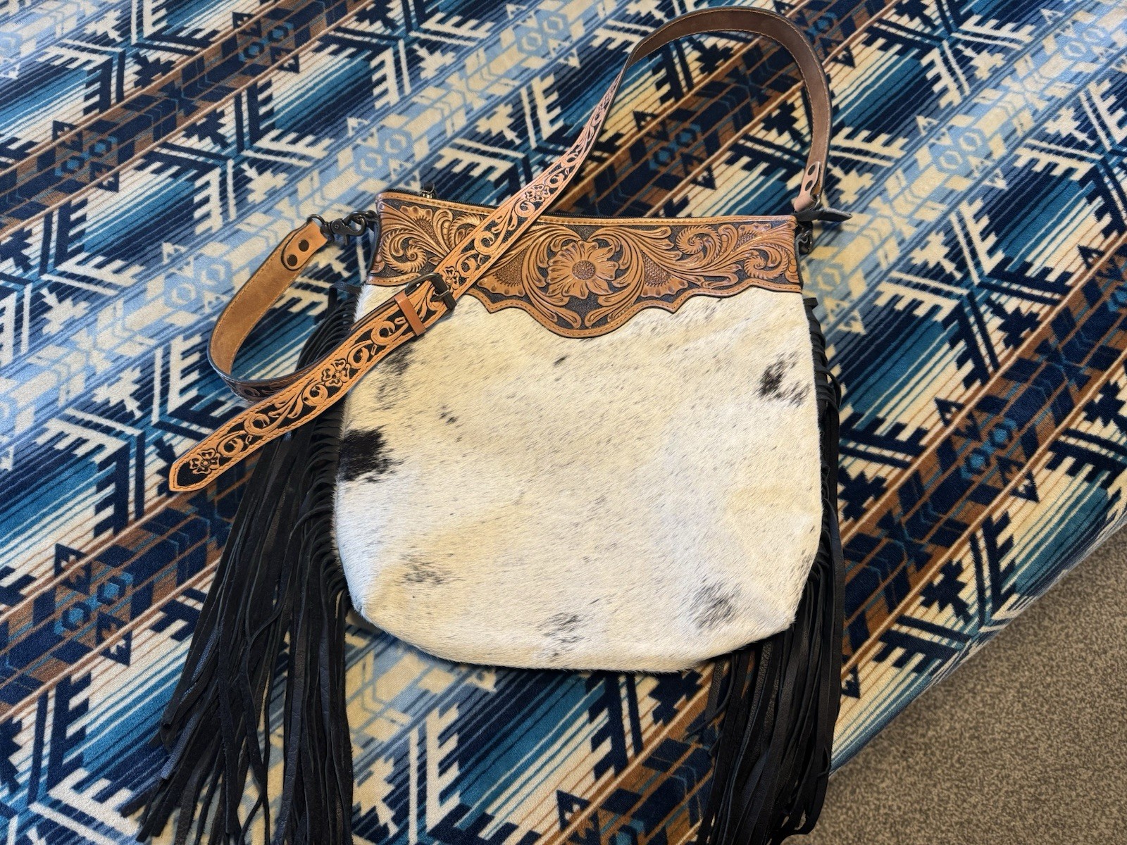 Western Fringe Genuine Cowhide Purse, Concealed Carry