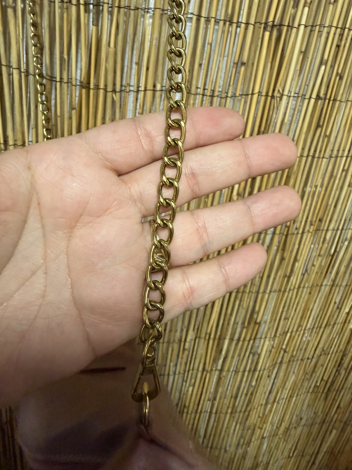 Anthropologie Pink Crossbody Bag Gold Chain Strap Zip Closure Adjustable Strap