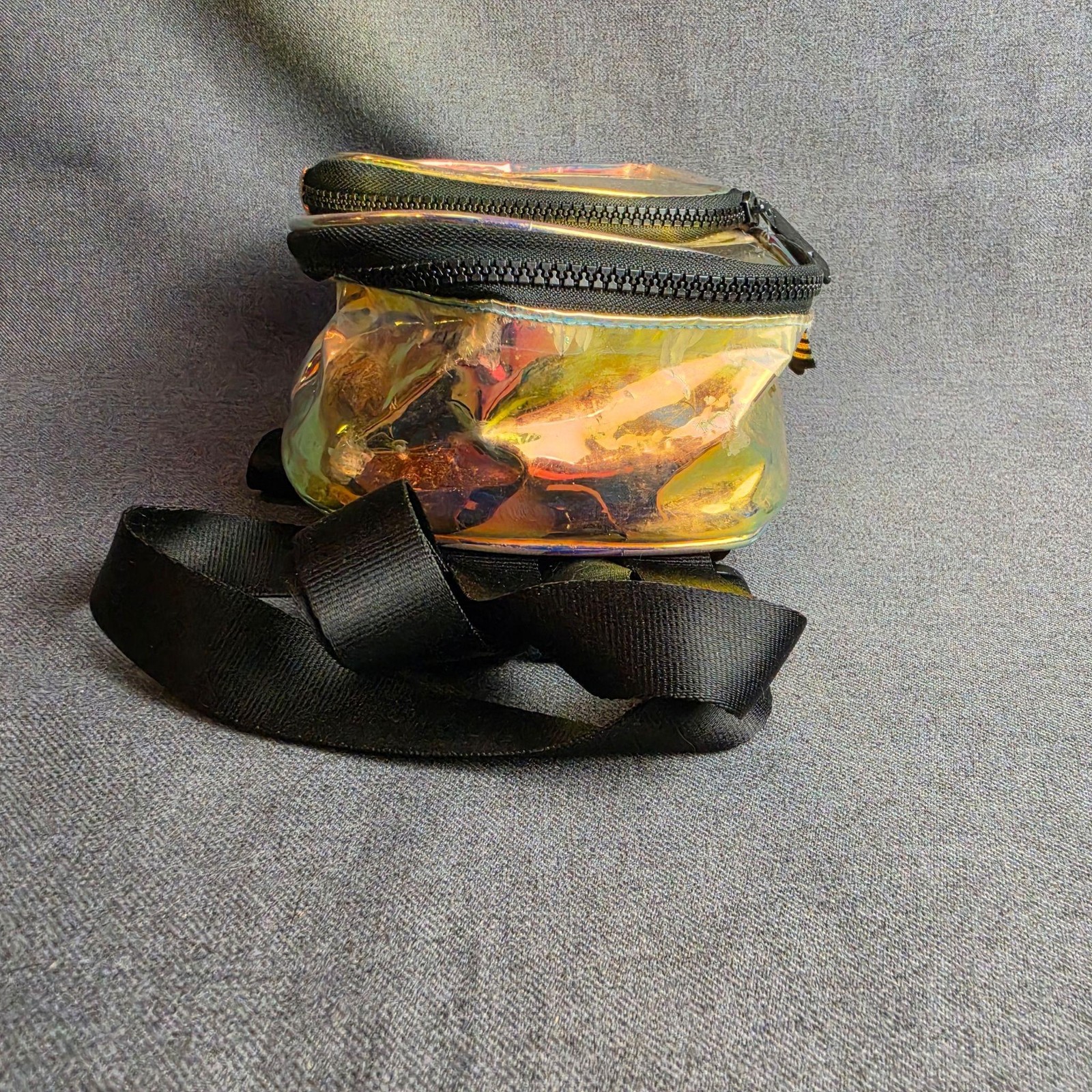 Adidas Originals Backpack Unisex Mini Gold Holographic PVC Casual Bag Small