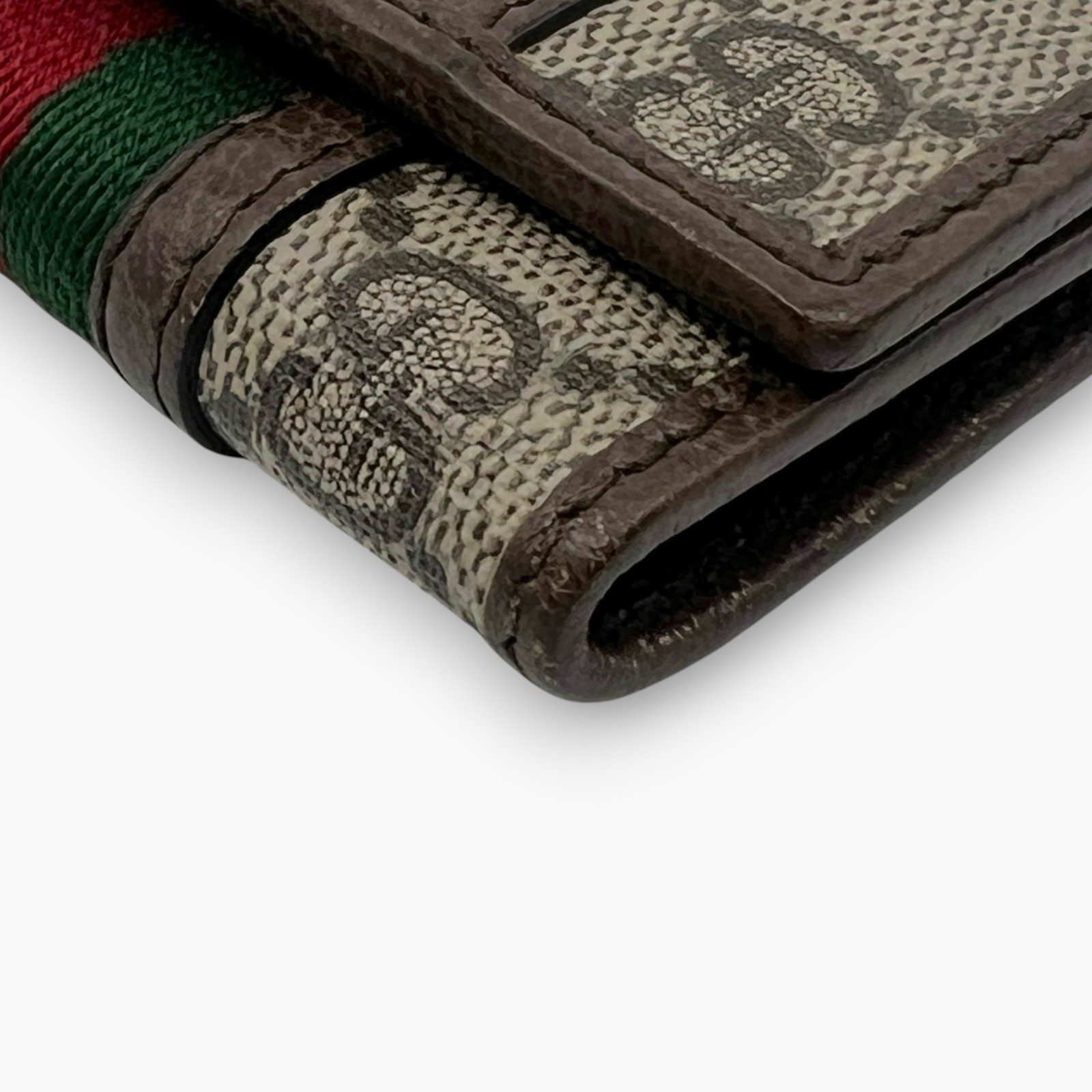 Gucci Ophidia GG Supreme Web Stripe 6-Key Case with Dust Bag