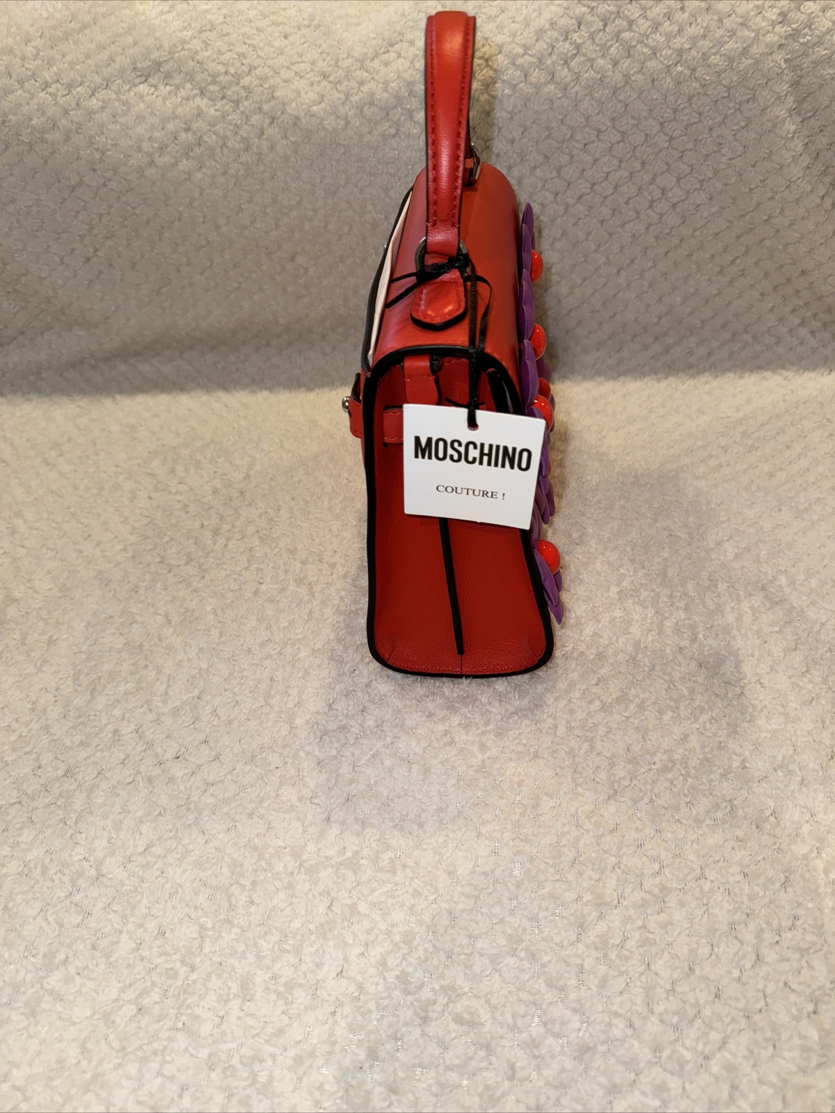 Moschino Womens Floral Appliqué Shoulder Bag