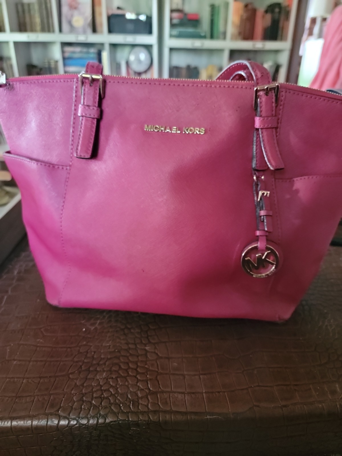 Michael Kors Charlotte Large Leather Top- Zip Tote Bag NWOT