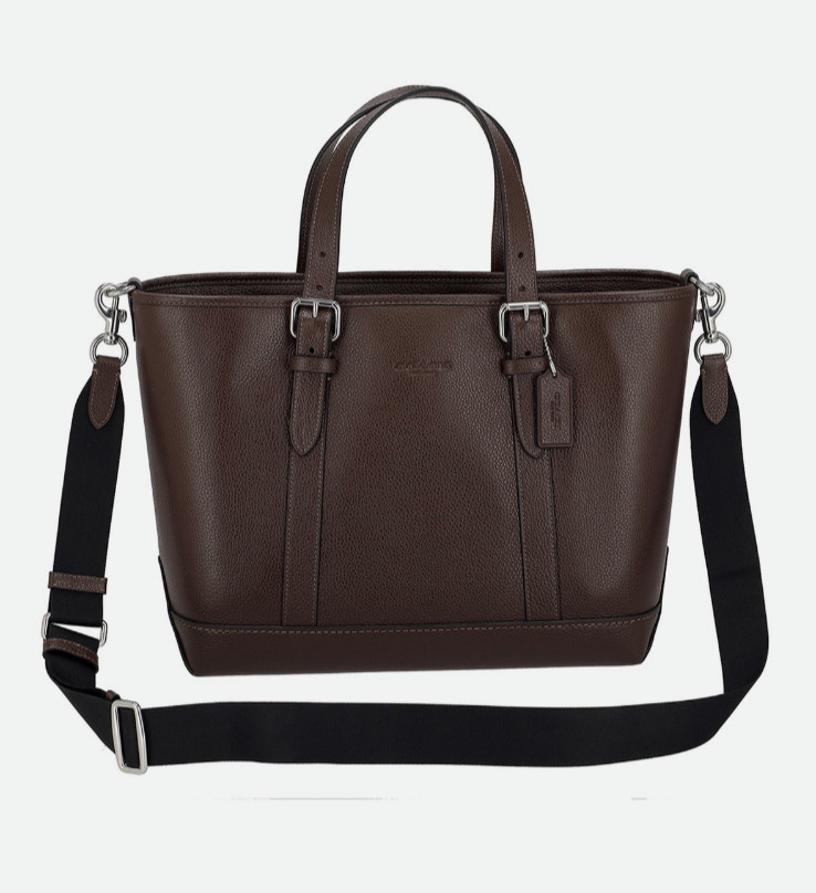 Coach Warner Tote Bag Maple Brown Leather (SVMPL), Style CW213, Unisex