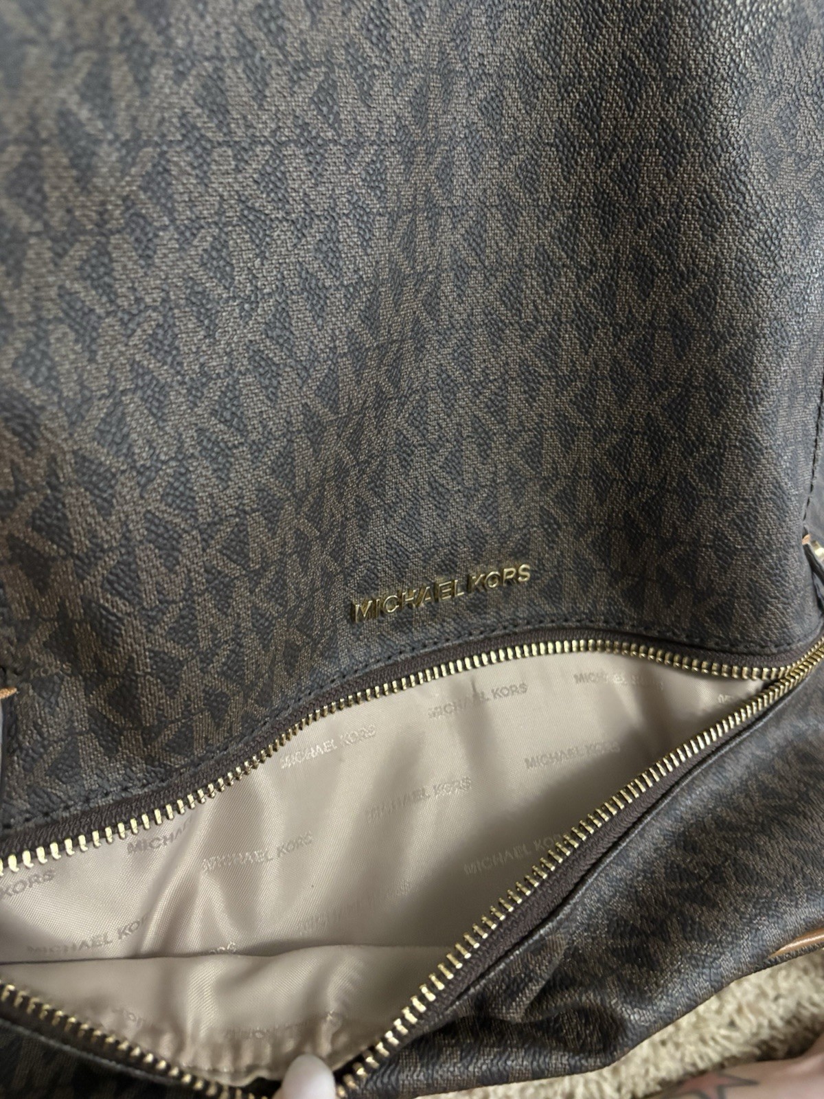 Michael Kors Rhea Medium Zip Backpack Chocolate Brown