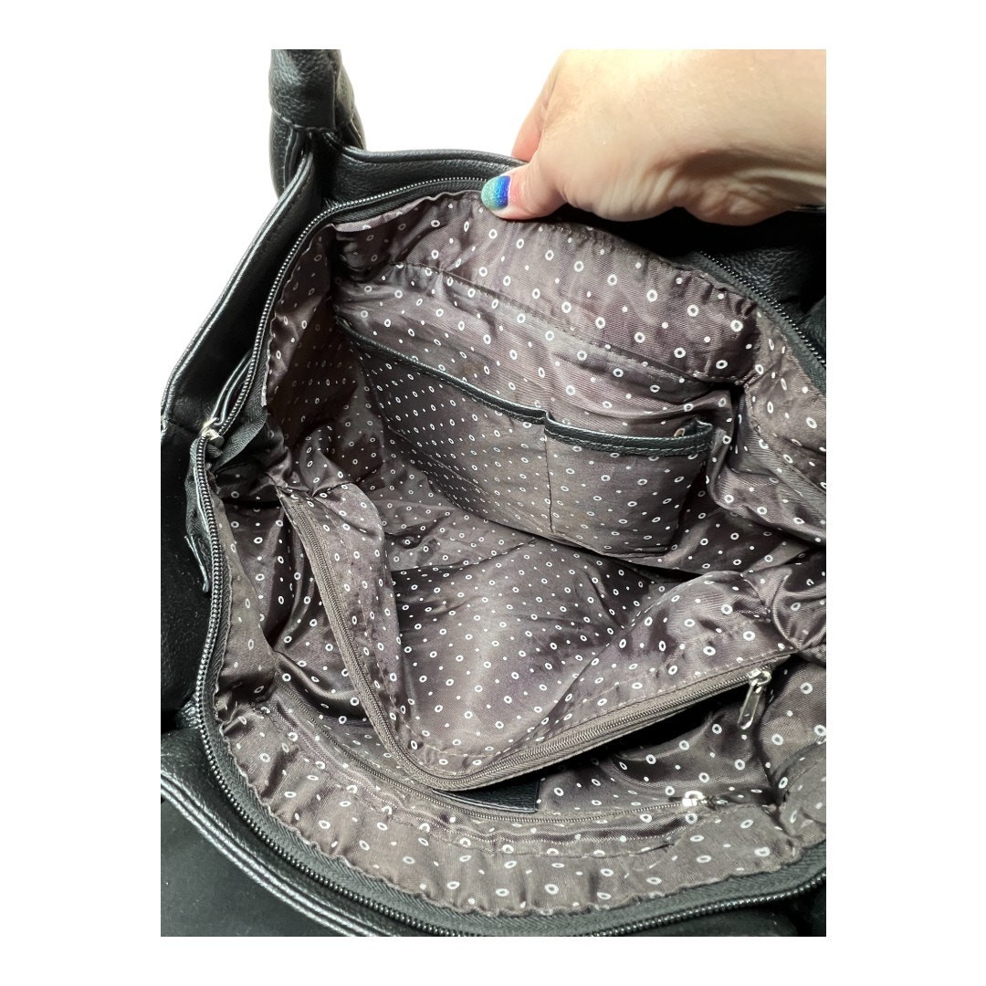 Large Black & Gray Tote Handbag