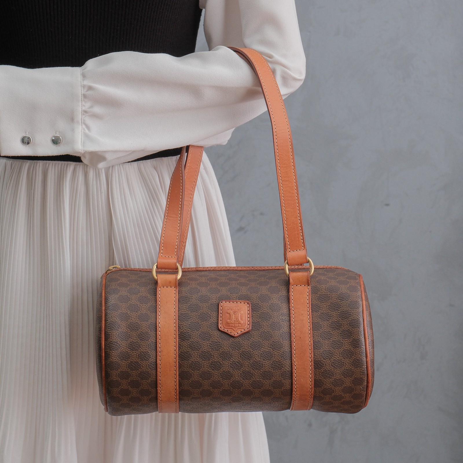 CELINE Macadam Papillon Boston Shoulder Hand bag