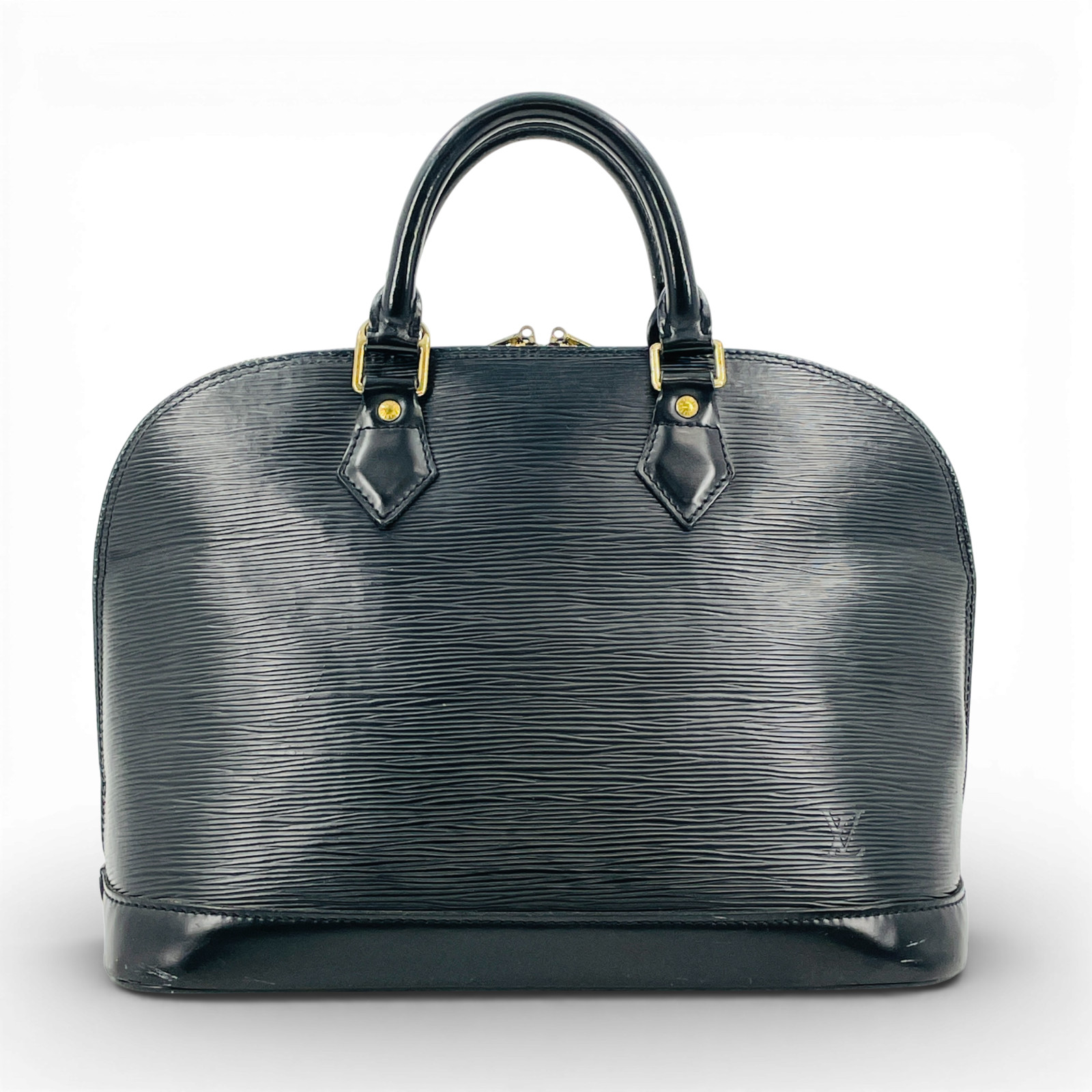 LOUIS VUITTON Alma PM Epi Noir Black Leather Women Top Handle Handbag M52802