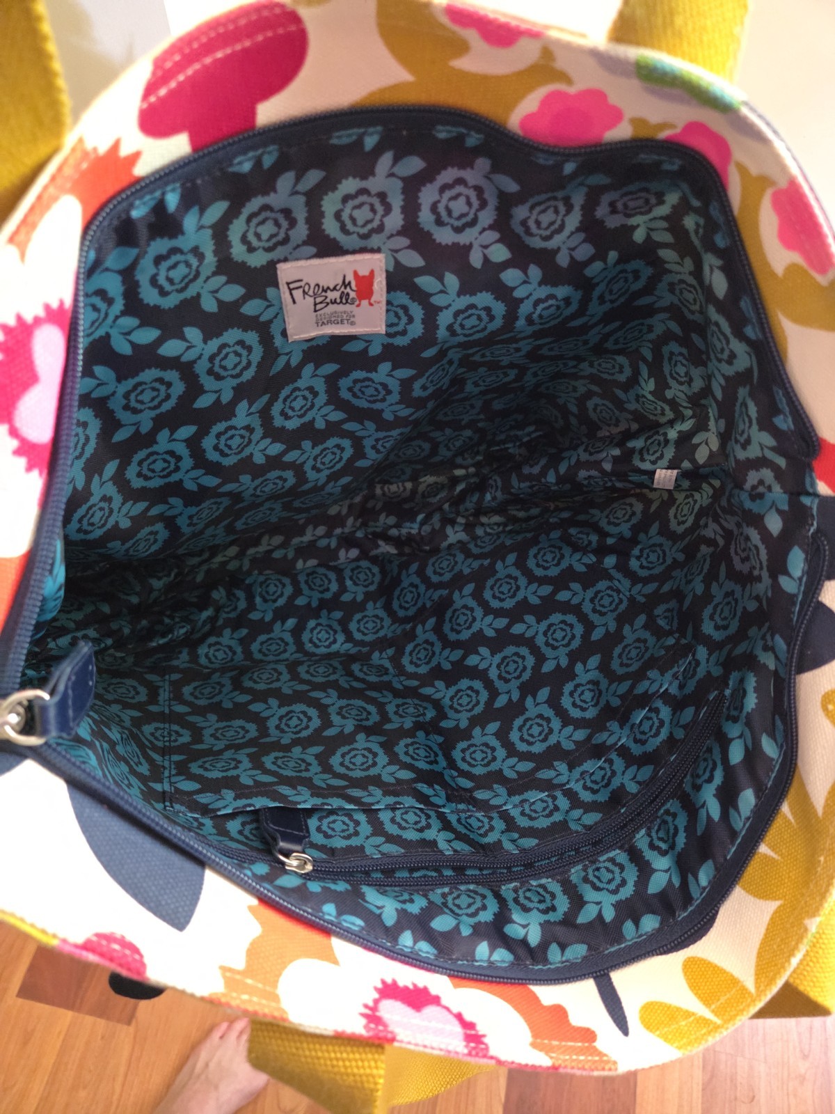French Bull Floral Canvas Target Exclusive Tote Bag in EUC – Rare