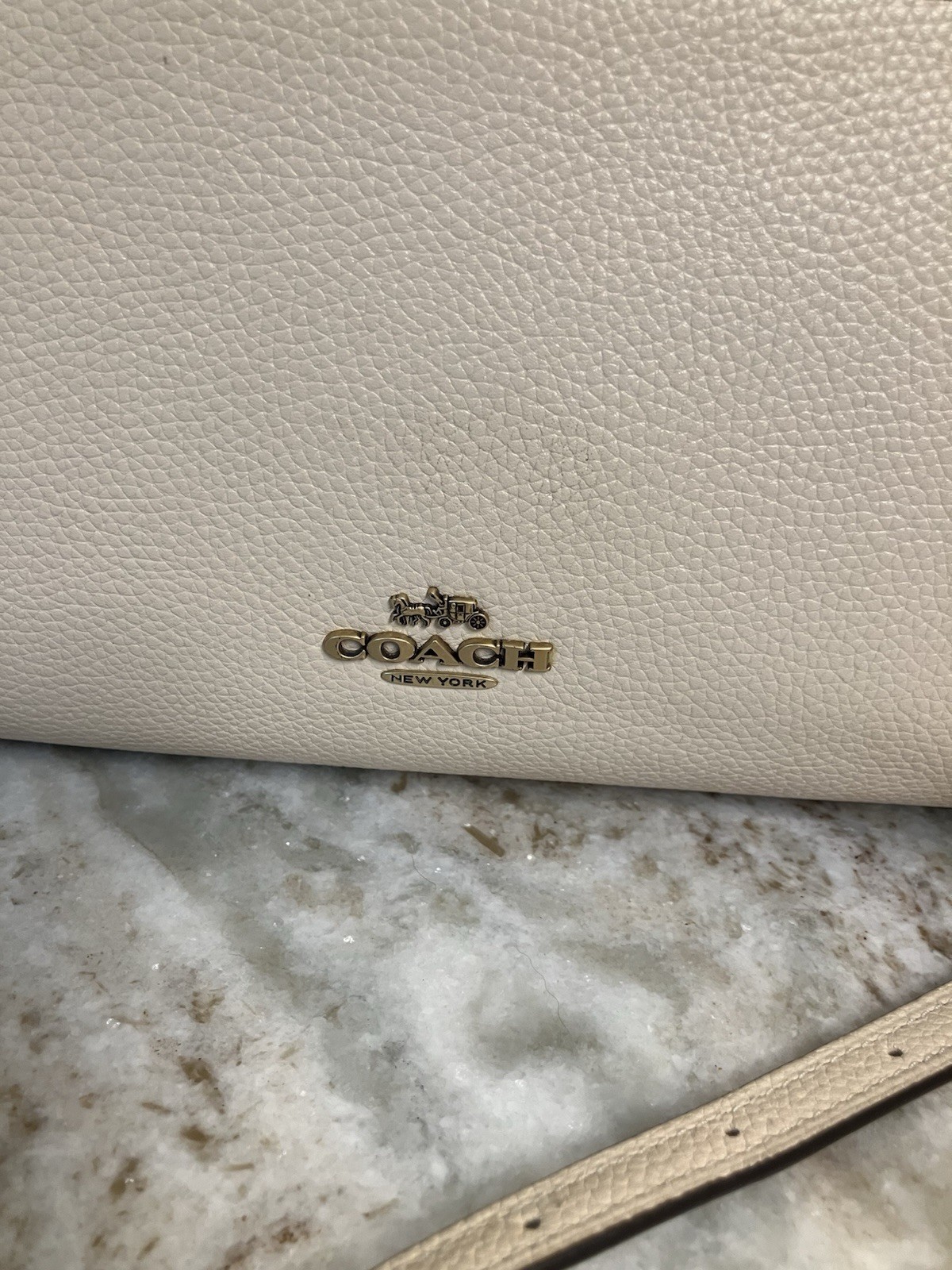 Coach Elise Satchel pebble leather crossbody bag 79316 Beechwood Cream