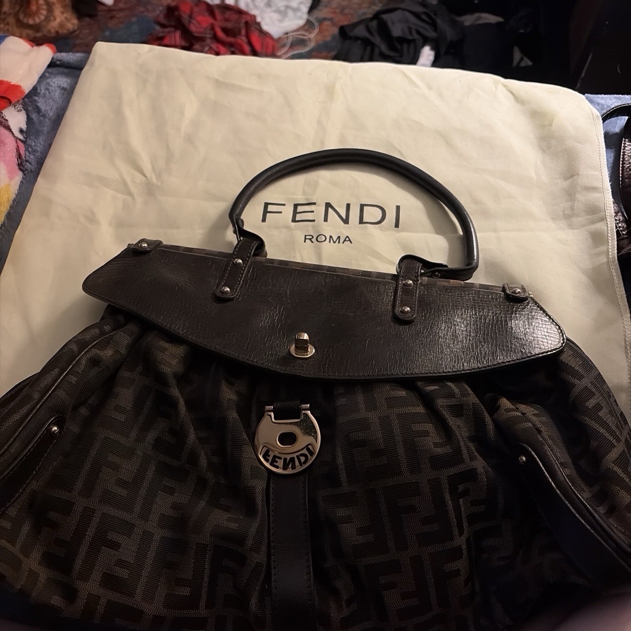 Fendi Shopper Tote Large Brown