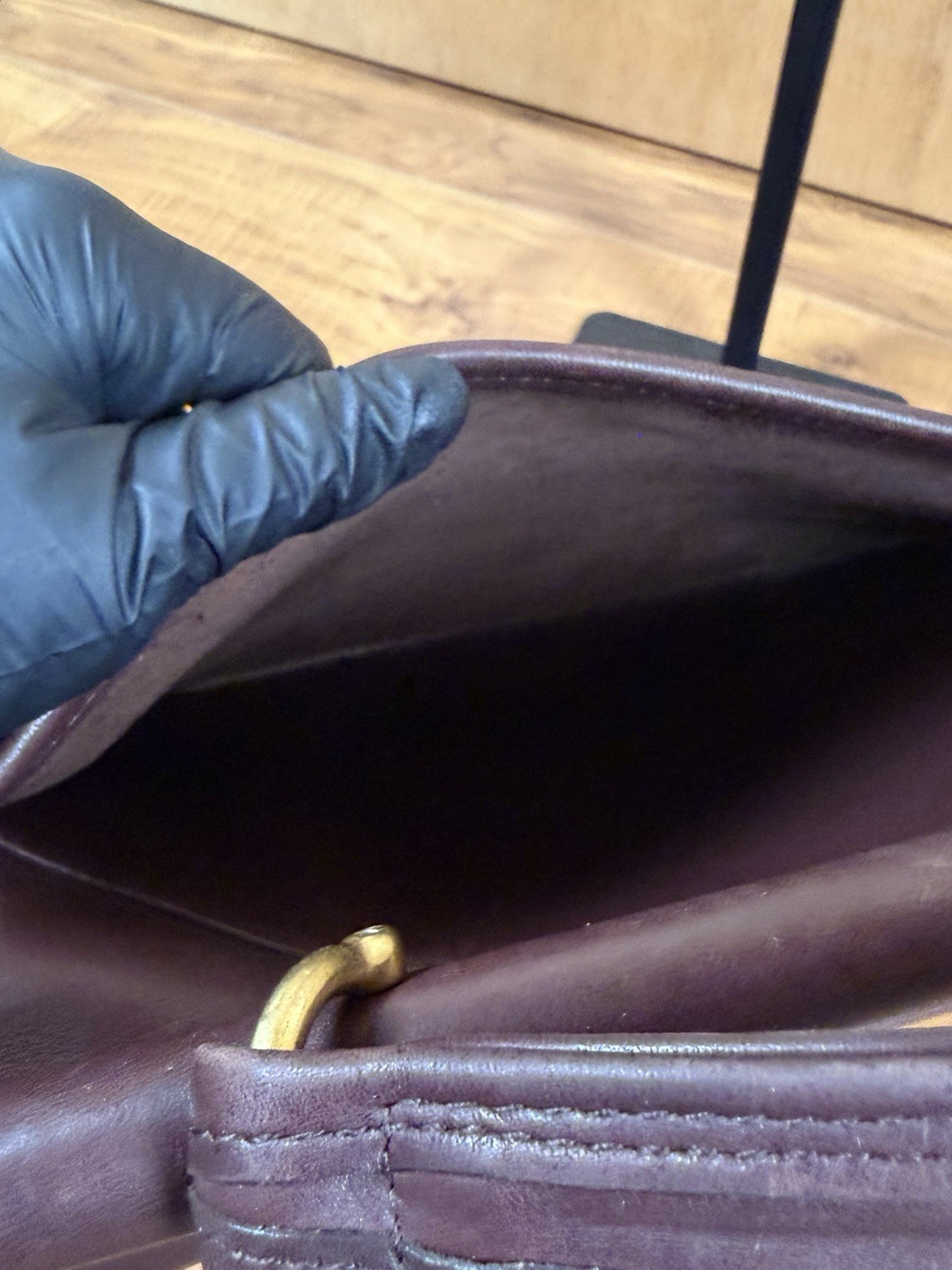 COACH Vintage 80s/90s Willis 9927 Mahogany Brown Leather Handbag Purse W/O Strap