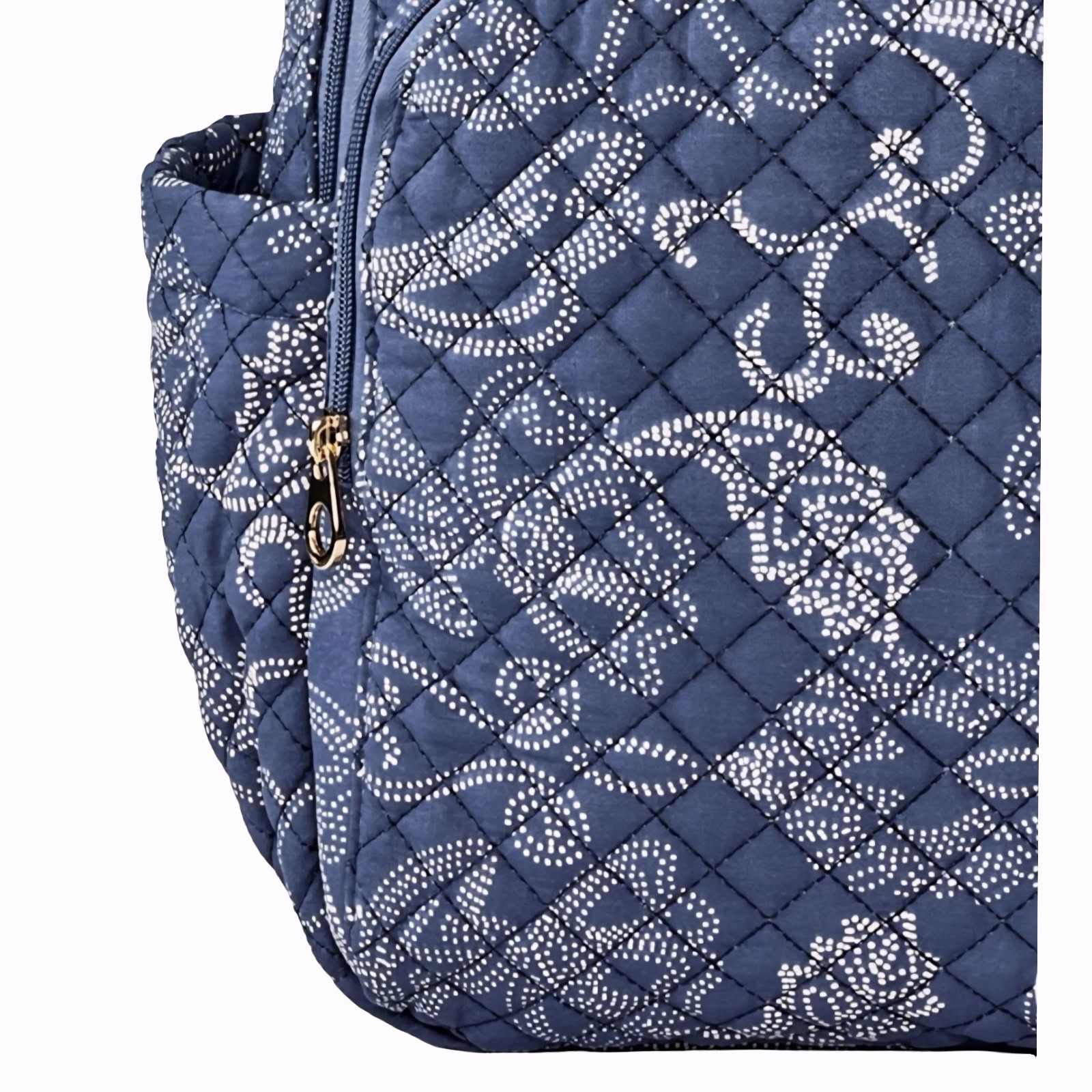 Lightweight Large Quilted Dome Backpack Insulated Fits 12″ Laptop Blue 18″H NWT
