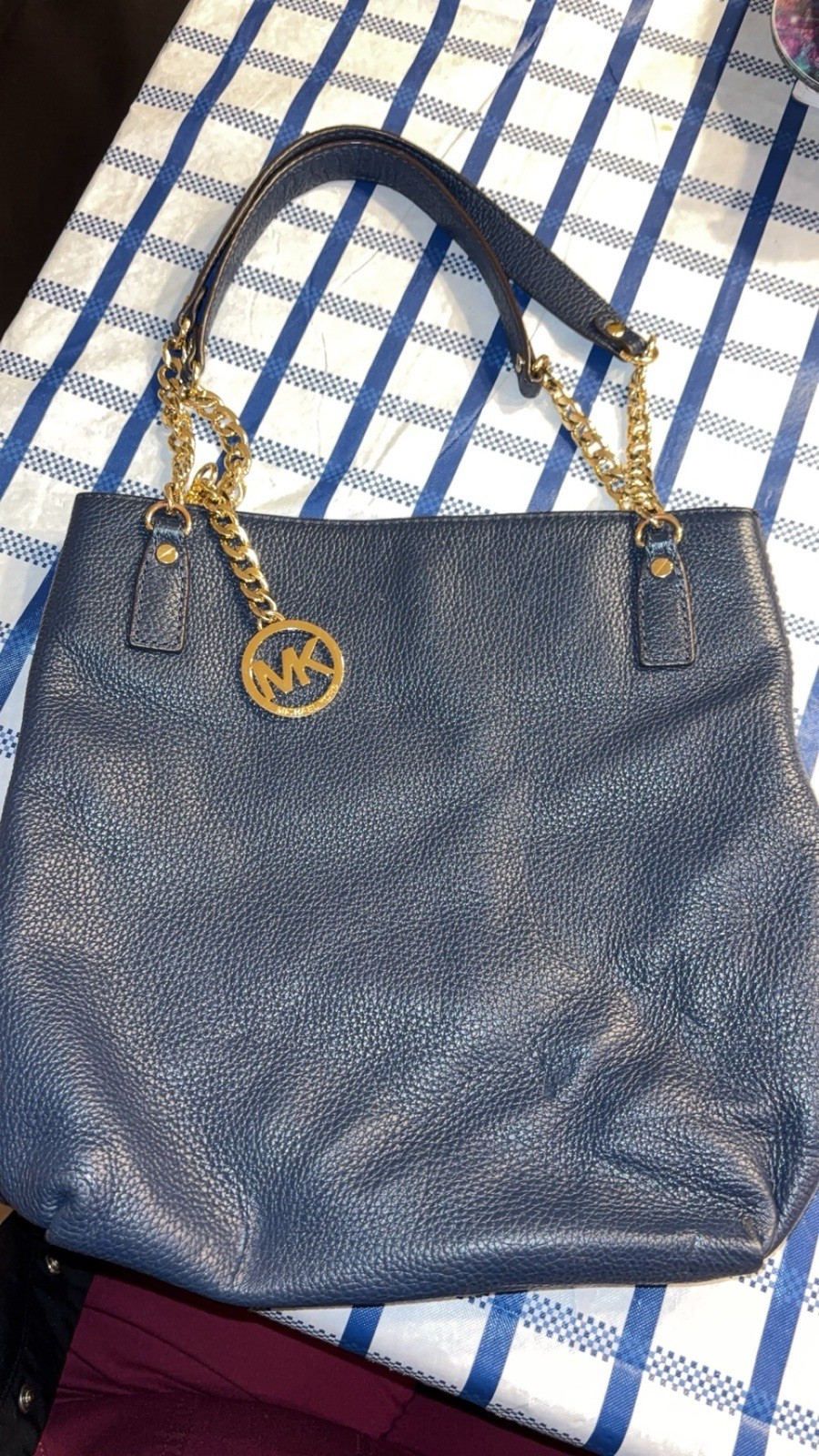 Michael Kors Jet Set Women’s Leather Purse with Gold Chain Strap