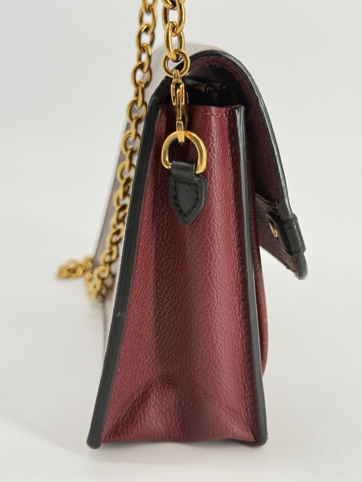 Louis Vuitton Vavin Chain Wallet NM In Damier Ebene Brown Canvas