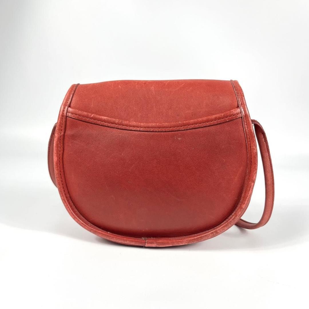 Old COACH Vintage Leather Saddle Bag Red