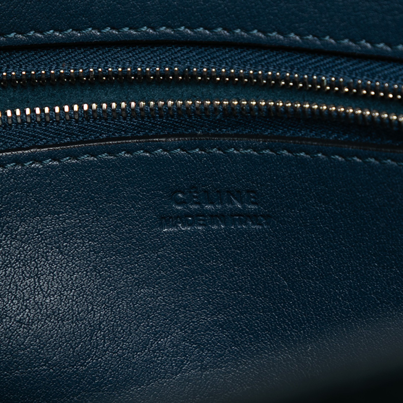 Celine Medium Suede Seau Sangle Bucket Bag Pre-Loved Peacock