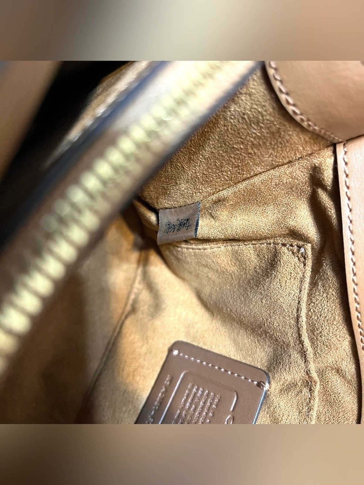 Coach Tilly Satchel Leather Signature Canvas Shoulder Bag in Cream/Brown