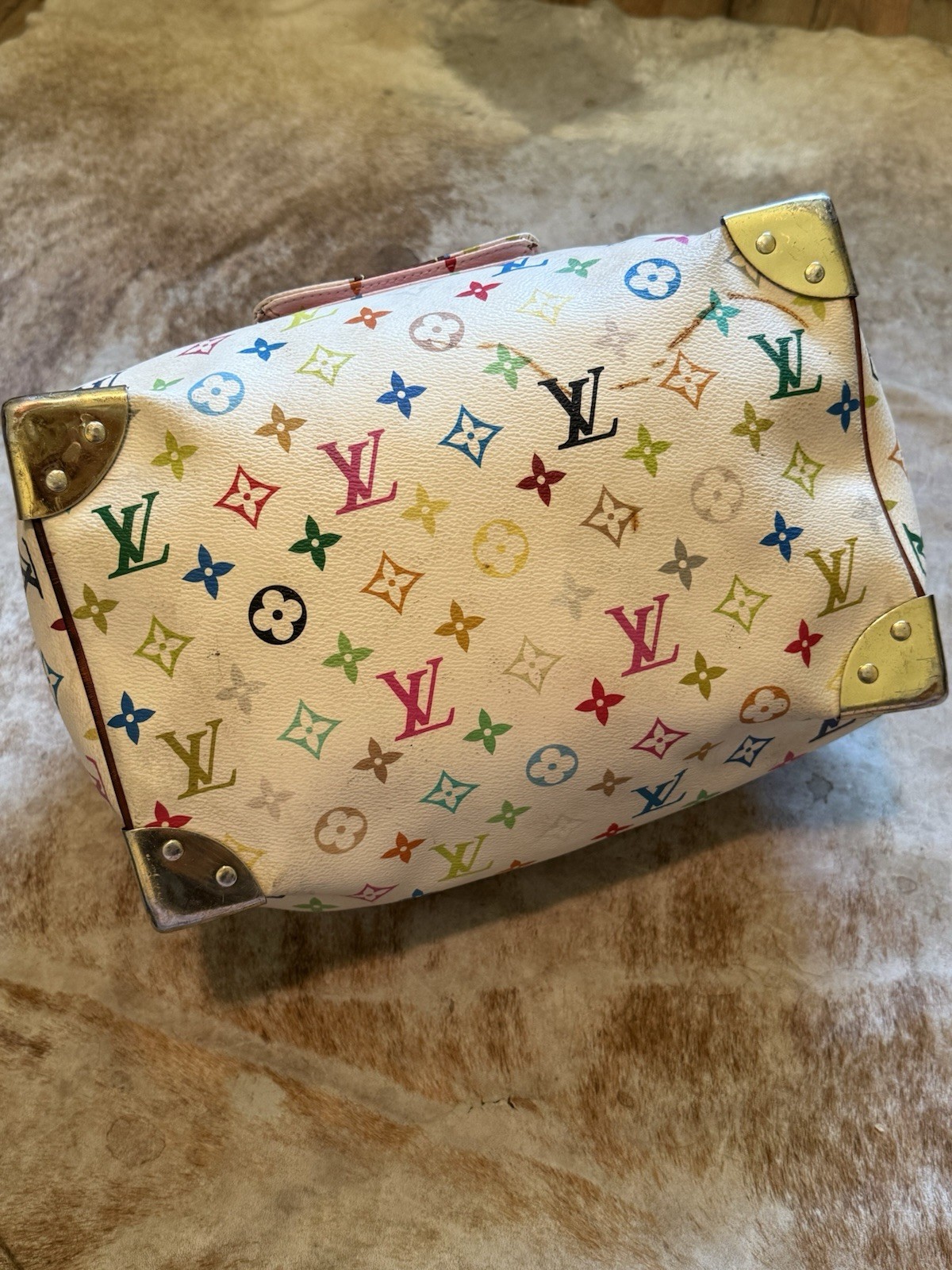 Louis Vuitton Takashi Murakami Monogram Multicolore Speedy 30 White