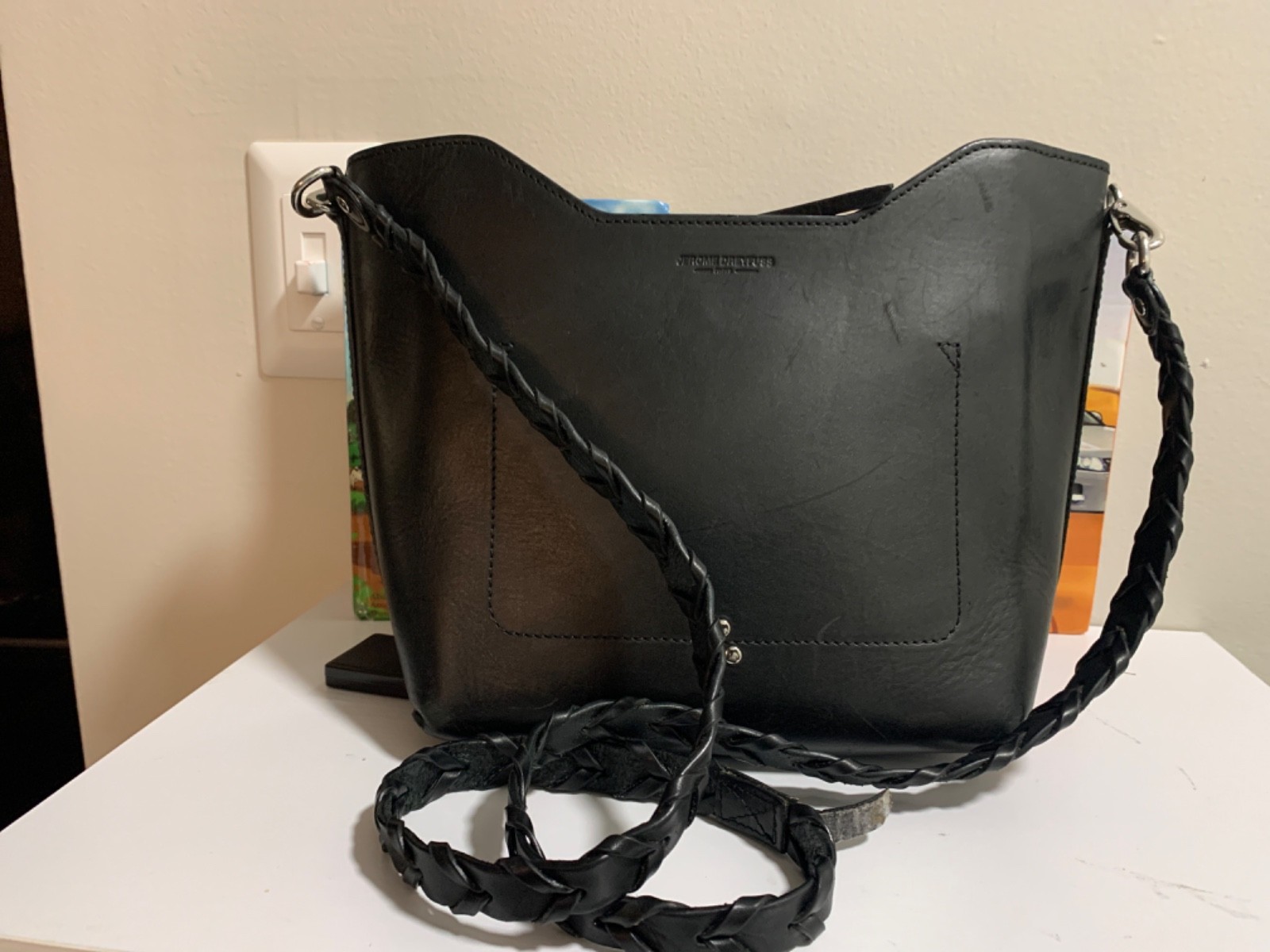 Jerome Dreyfuss PIERRE BLACK Leather Flap Shoulder Crossbody Bag –