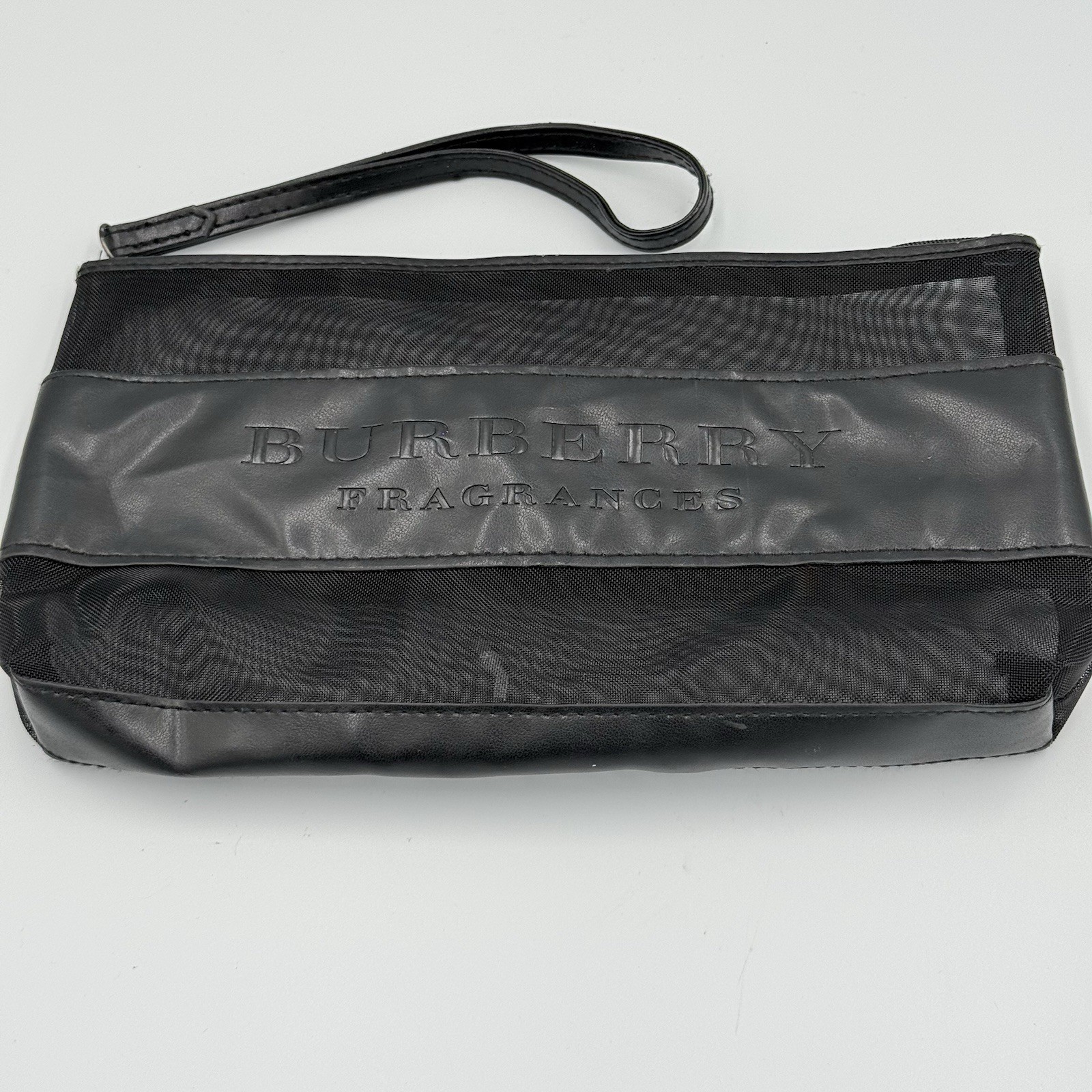 Burberry Fragrances Mesh Cosmetic Bag Clutch Purse Wristlet Black