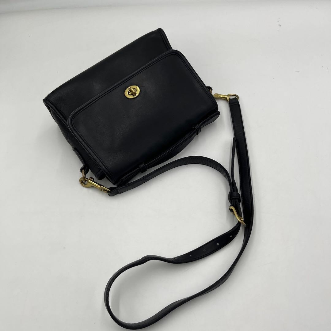 Vintage Coach 9870 Dark Navy Court Bag Crossbody 2way Shoulder Made in USA F/S